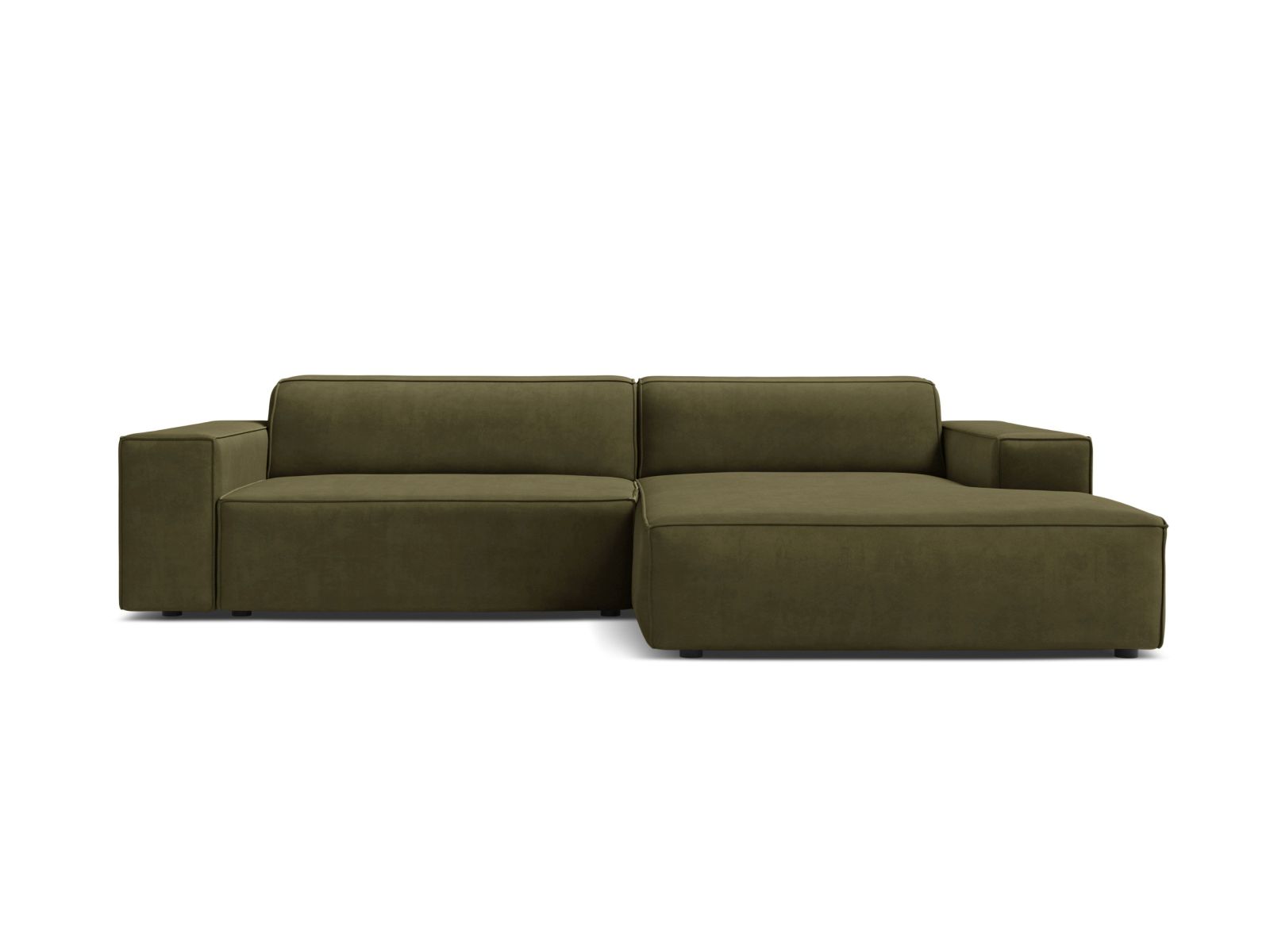 Velvet Modular Right Corner Sofa, "Jodie", 3 Seats, 224x162x77