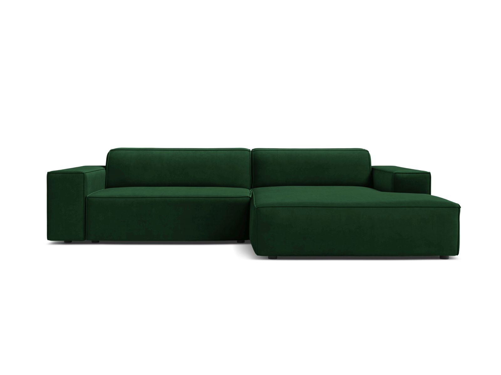 Velvet Modular Right Corner Sofa, "Jodie", 3 Seats, 224x162x77