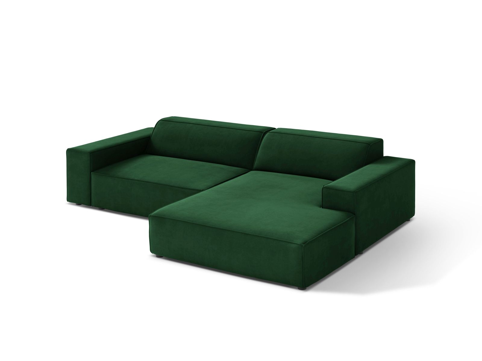 Velvet Modular Right Corner Sofa, "Jodie", 3 Seats, 224x162x77