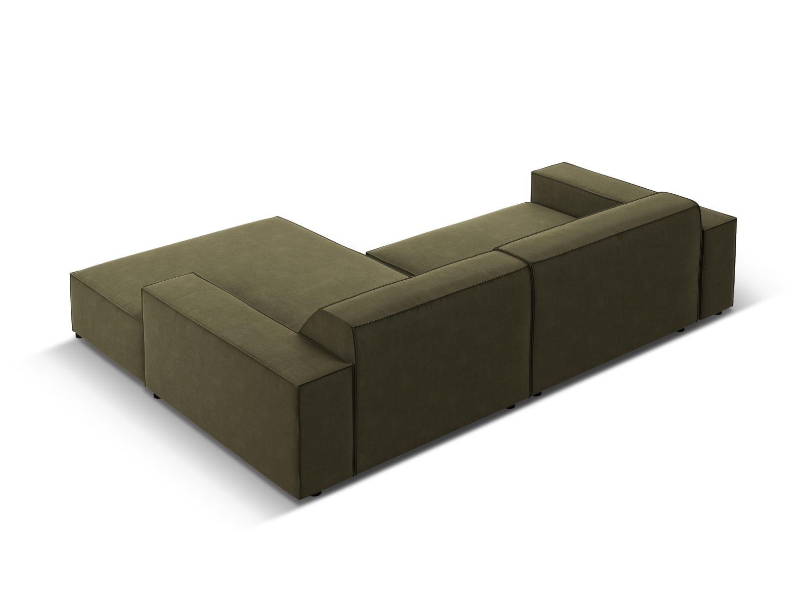 Velvet Modular Right Corner Sofa, "Jodie", 3 Seats, 224x162x77