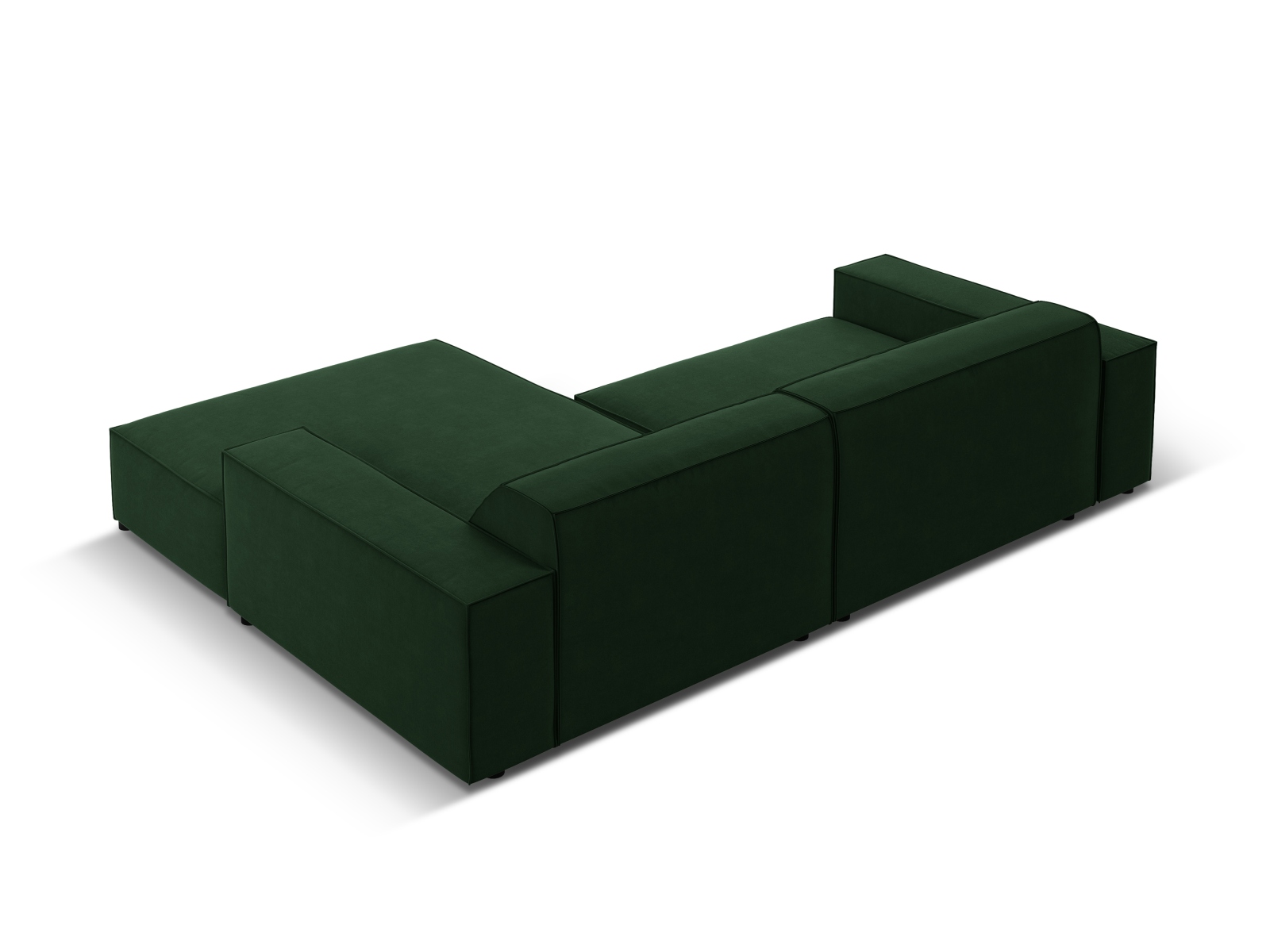 Velvet Modular Right Corner Sofa, "Jodie", 3 Seats, 224x162x77