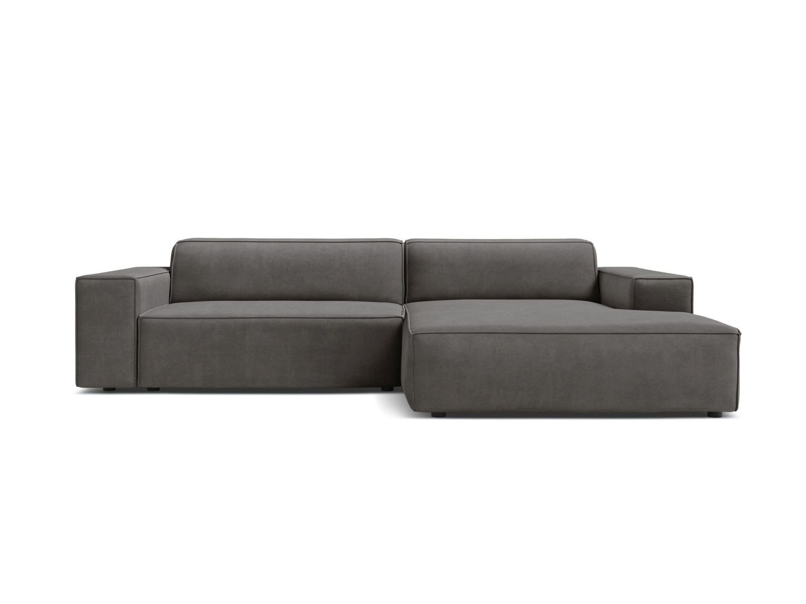 Velvet Modular Right Corner Sofa, "Jodie", 3 Seats, 224x162x77