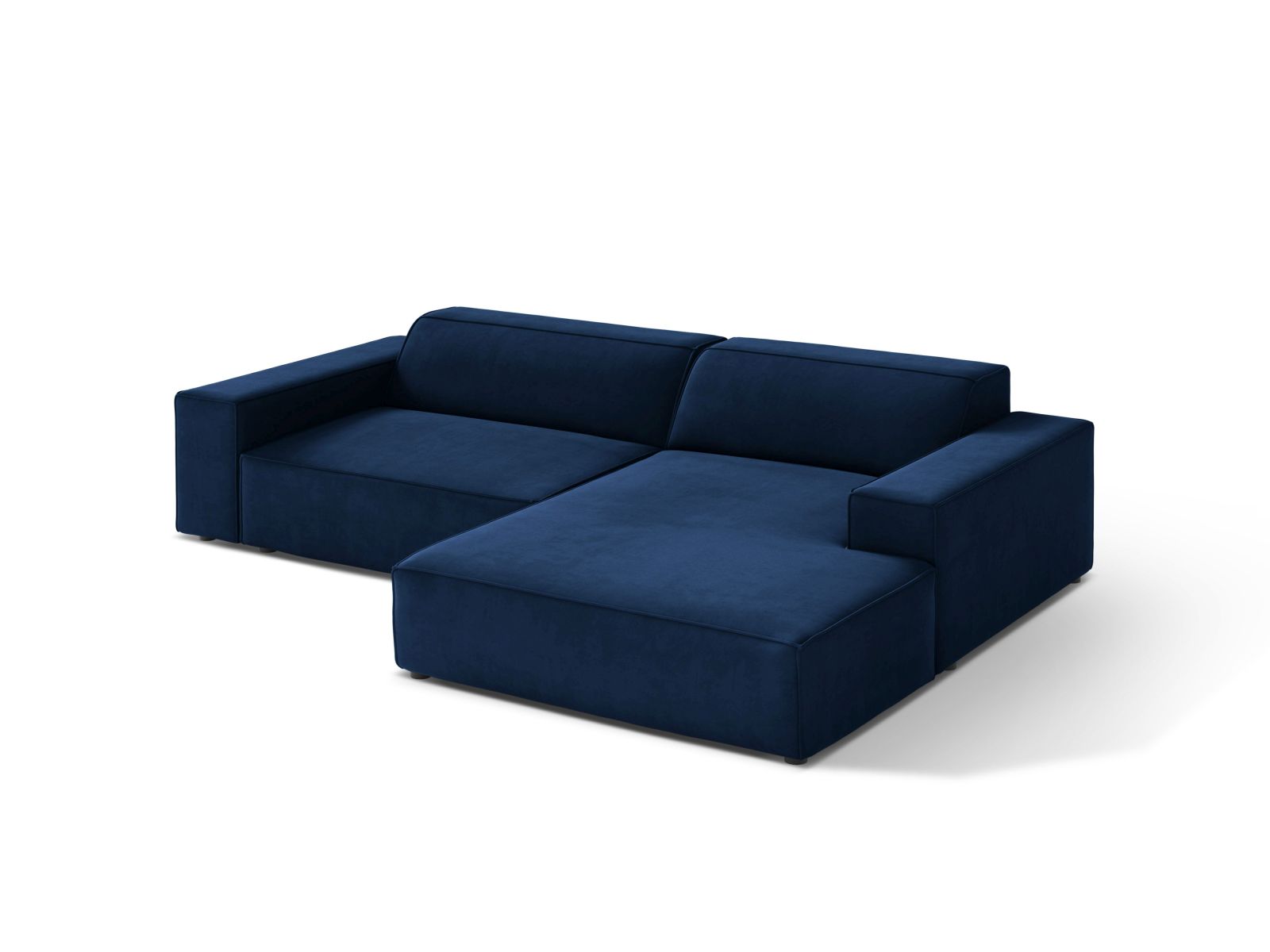 Velvet Modular Right Corner Sofa, "Jodie", 3 Seats, 224x162x77