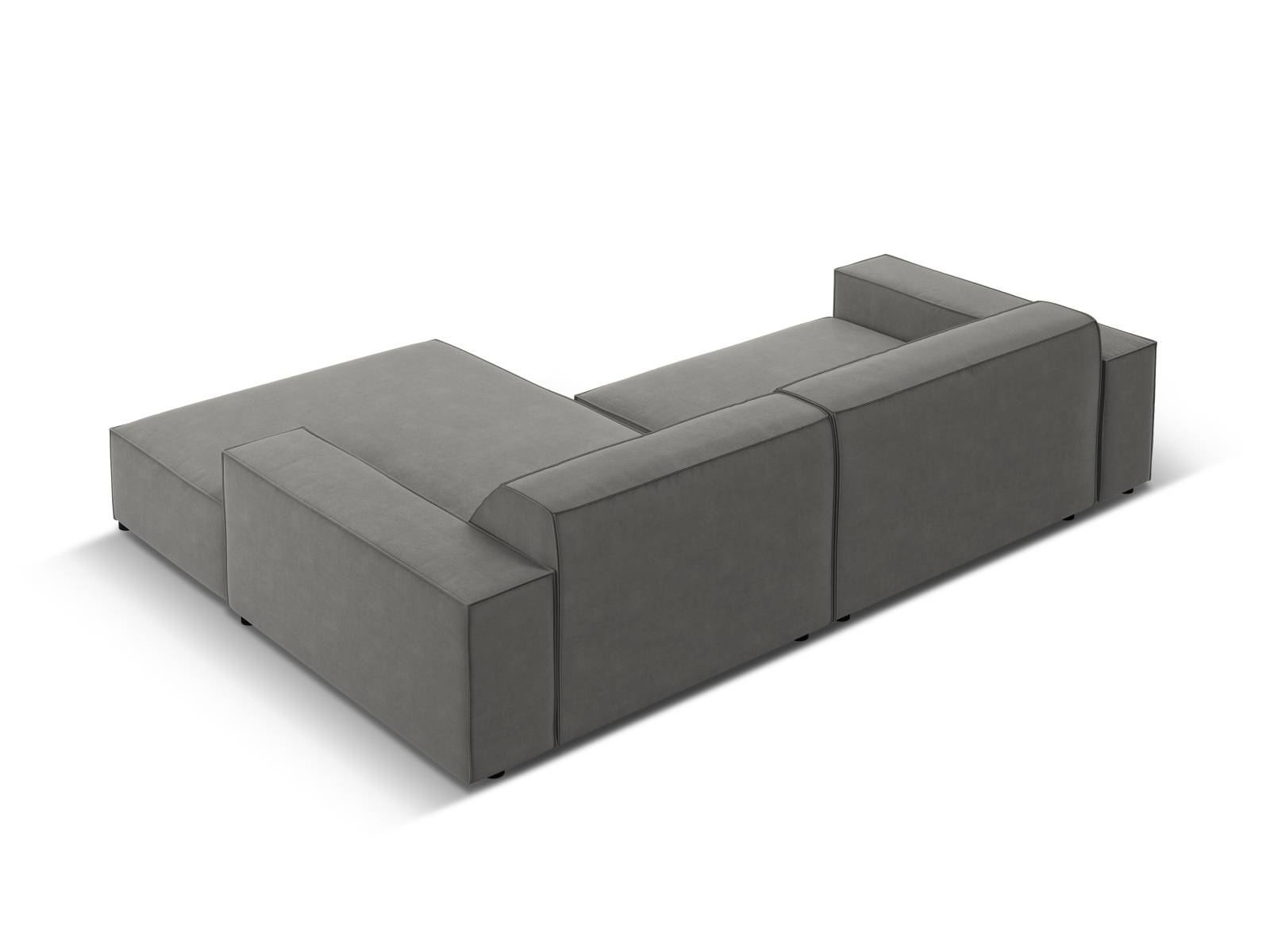 Velvet Modular Right Corner Sofa, "Jodie", 3 Seats, 224x162x77