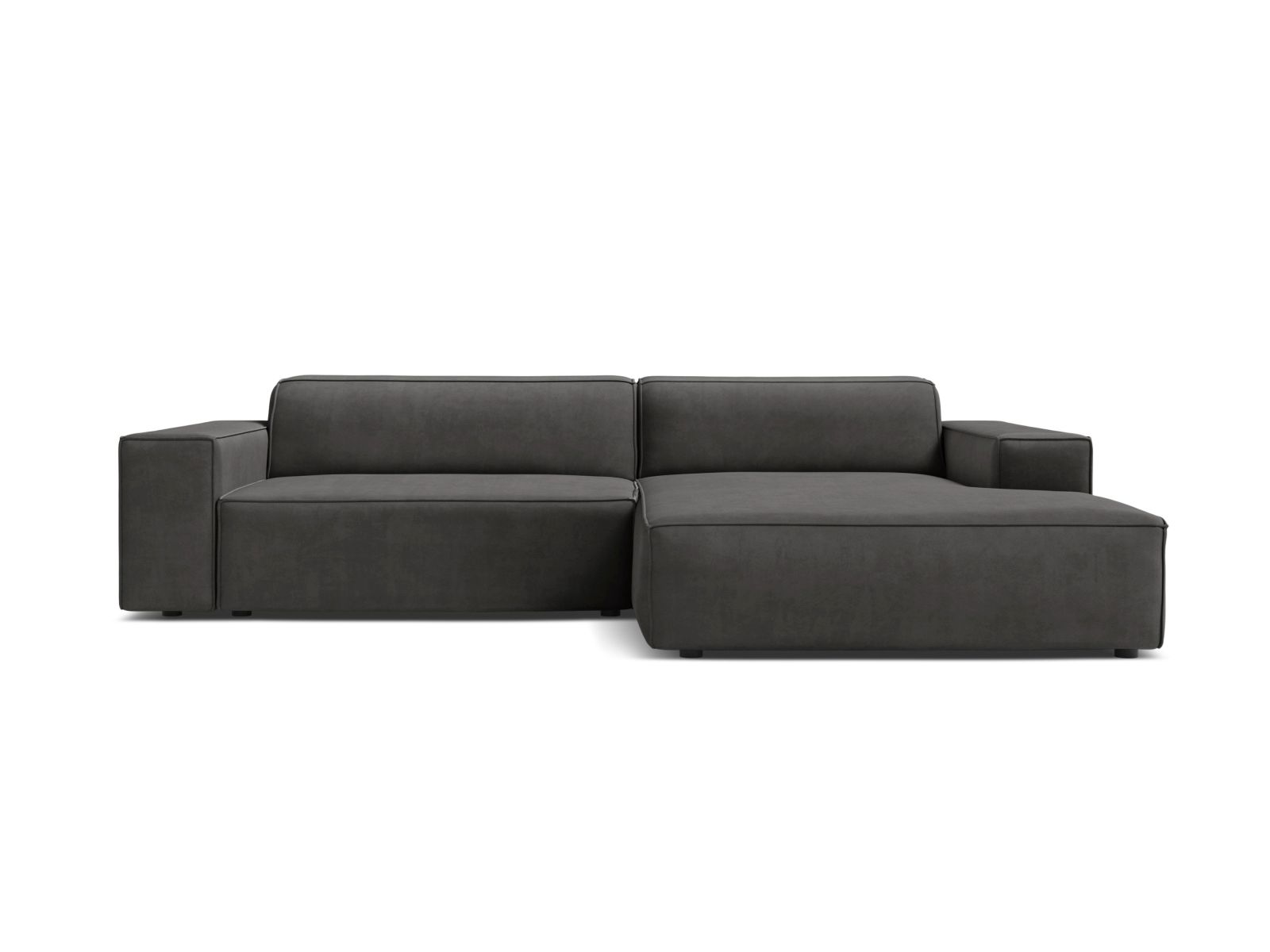 Velvet Modular Right Corner Sofa, "Jodie", 3 Seats, 224x162x77