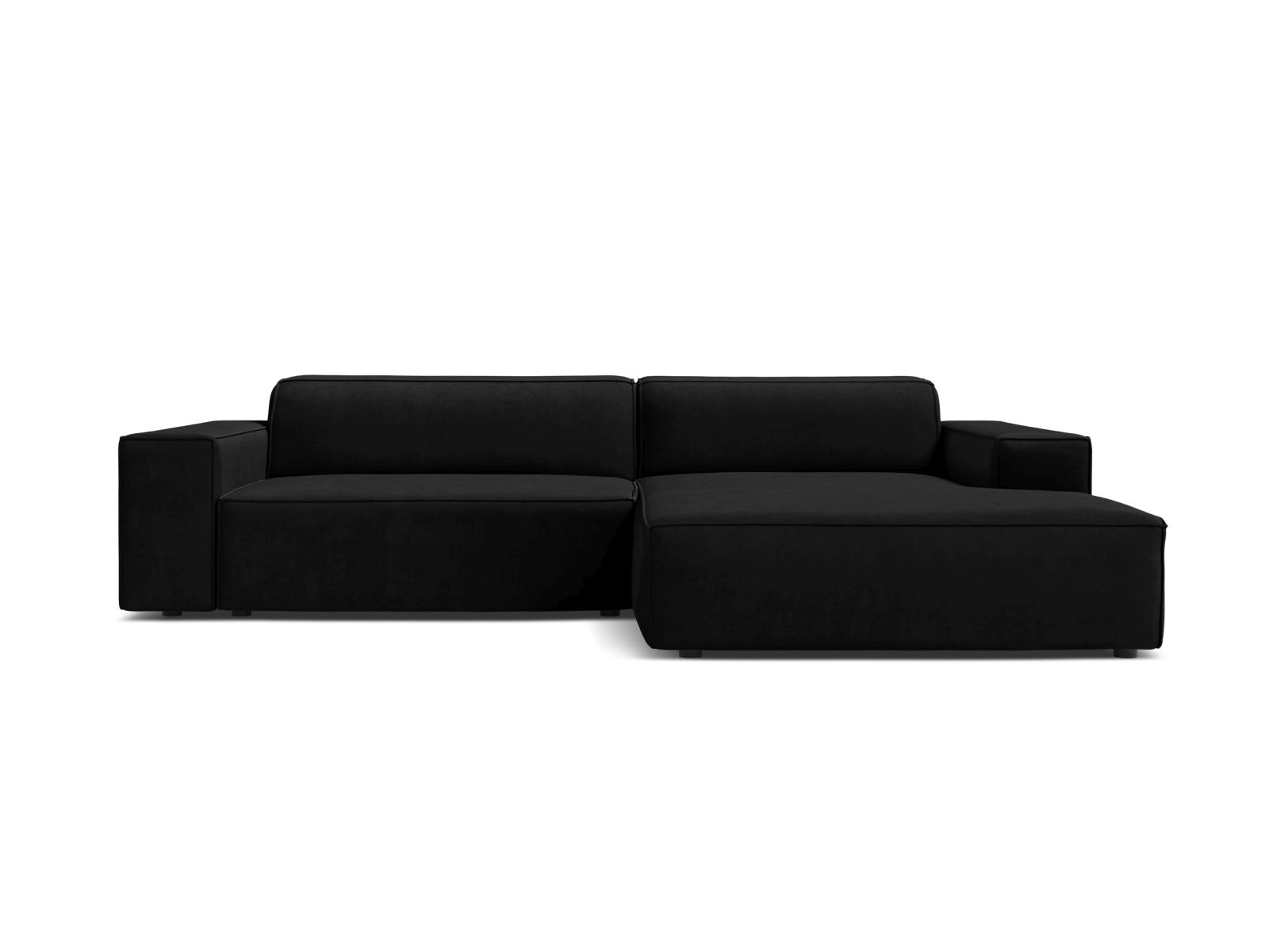 Velvet Modular Right Corner Sofa, "Jodie", 3 Seats, 224x162x77
