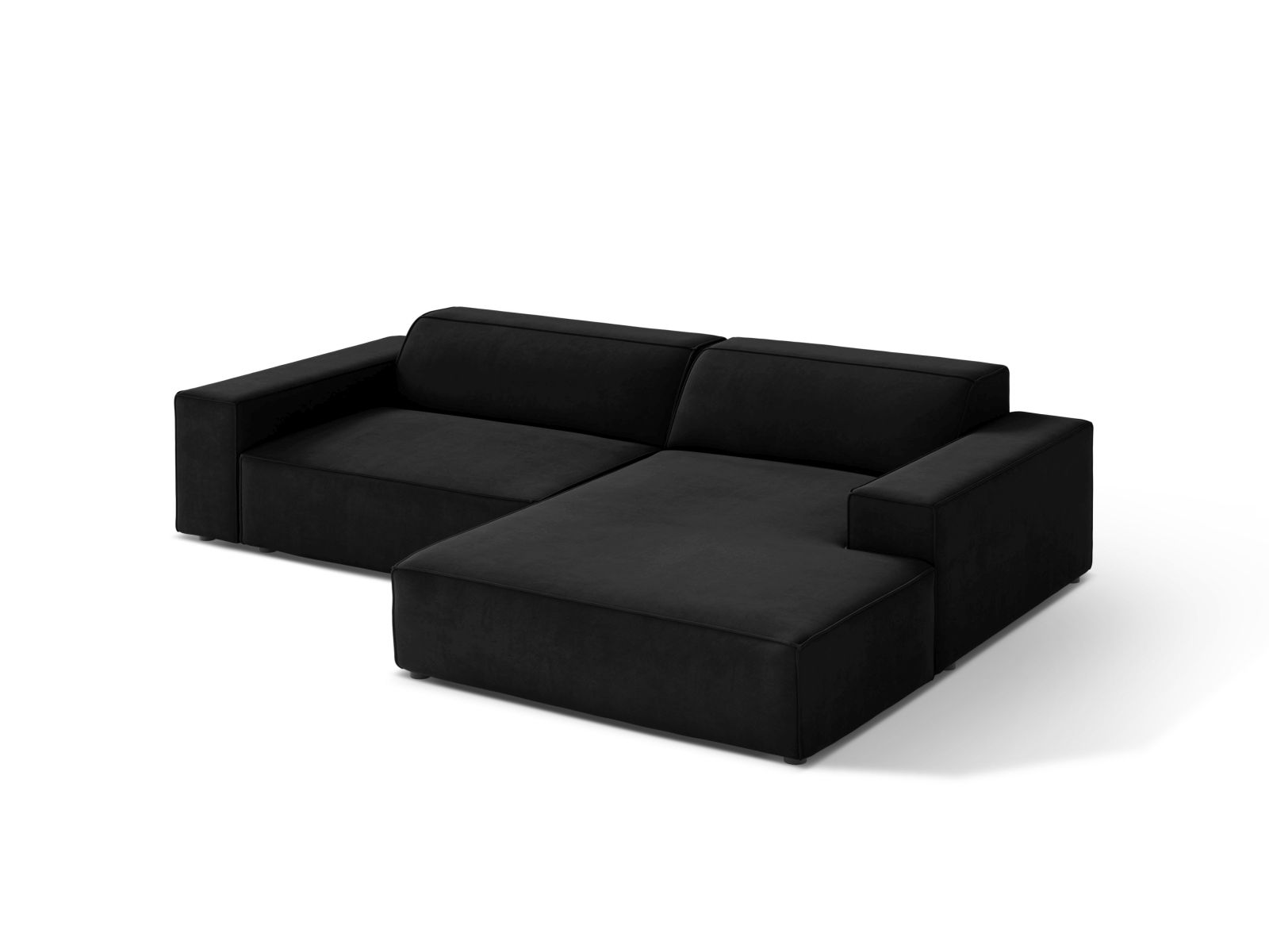 Velvet Modular Right Corner Sofa, "Jodie", 3 Seats, 224x162x77
