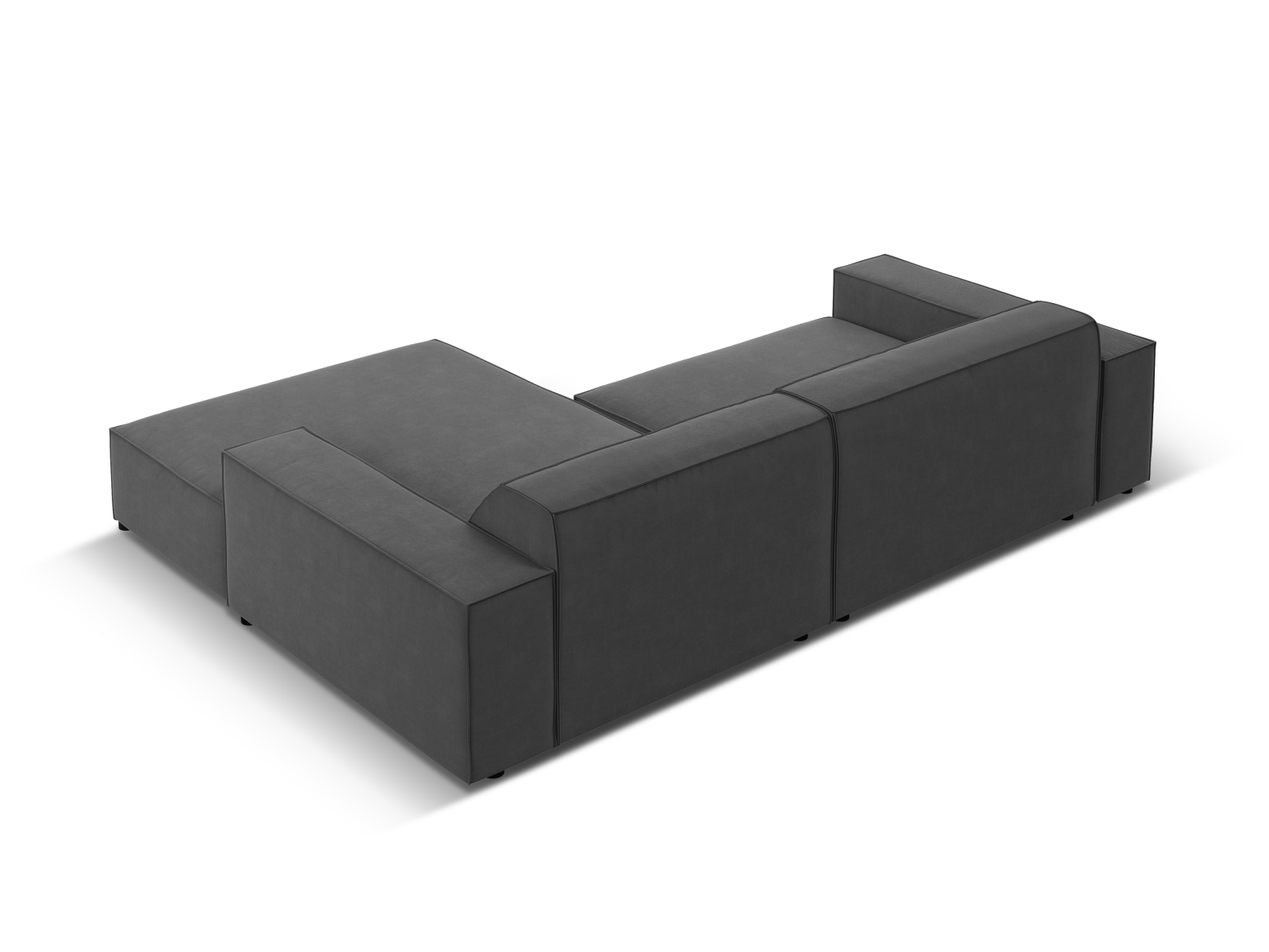 Velvet Modular Right Corner Sofa, "Jodie", 3 Seats, 224x162x77
