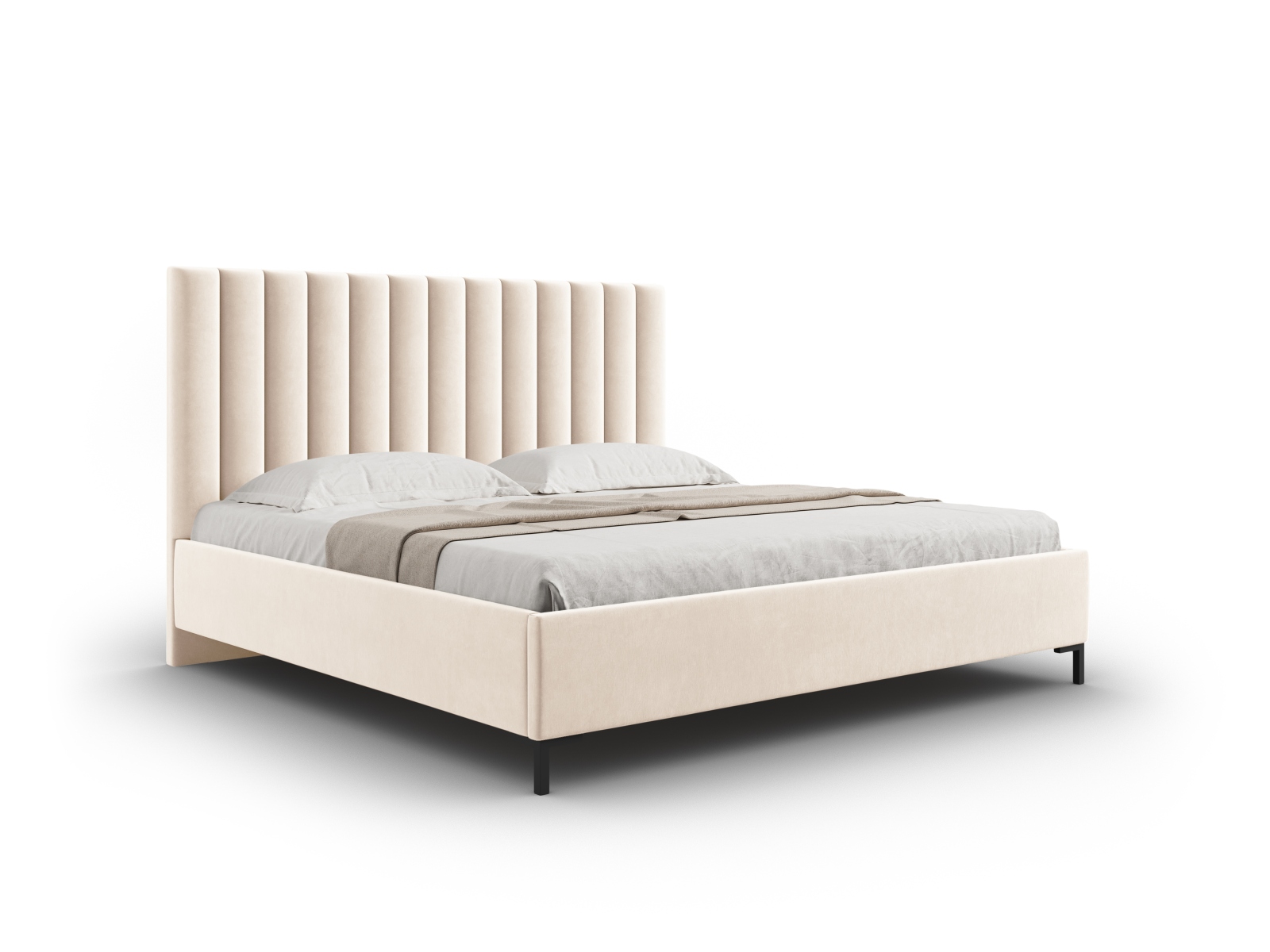 Velvet Storage Bed With Headboard, "Allison", 150x220x130