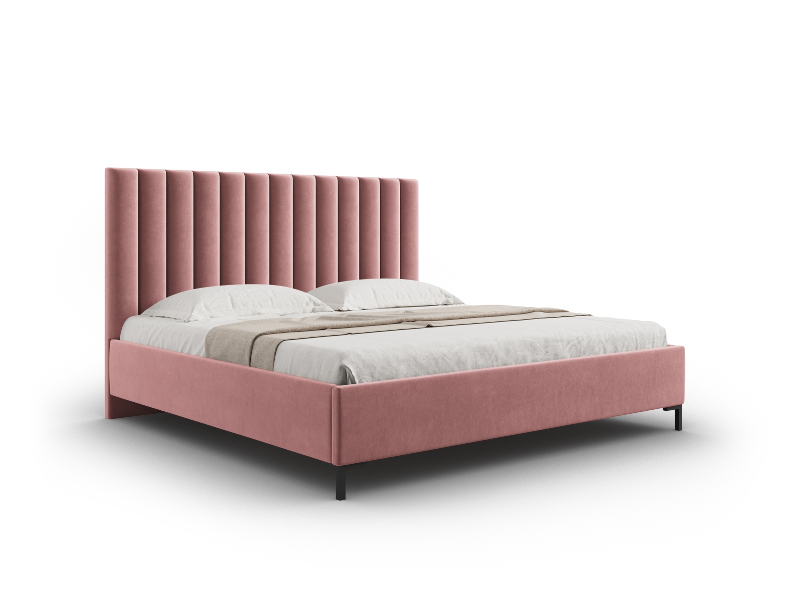 Velvet Storage Bed With Headboard, "Allison", 150x220x130