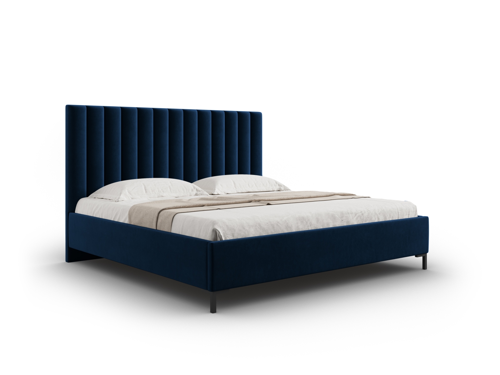 Velvet Storage Bed With Headboard, "Allison", 150x220x130