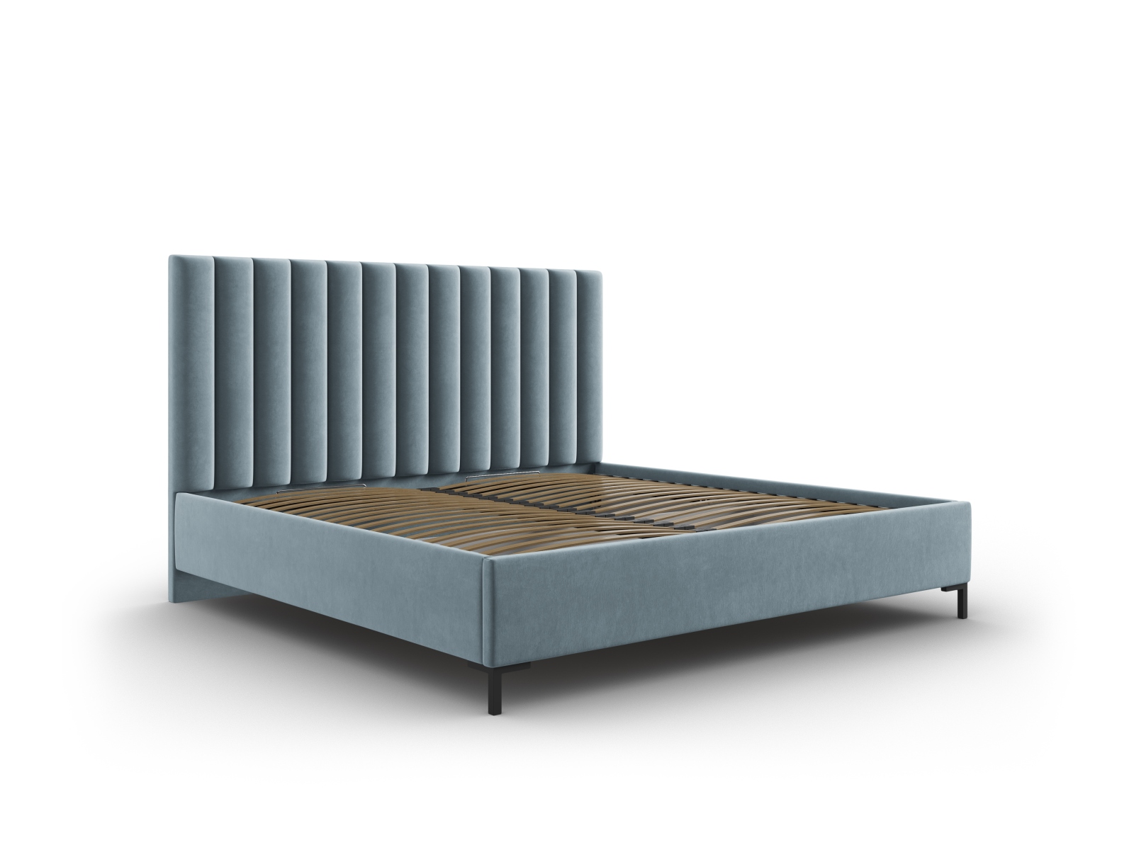 Velvet Storage Bed With Headboard, "Allison", 150x220x130