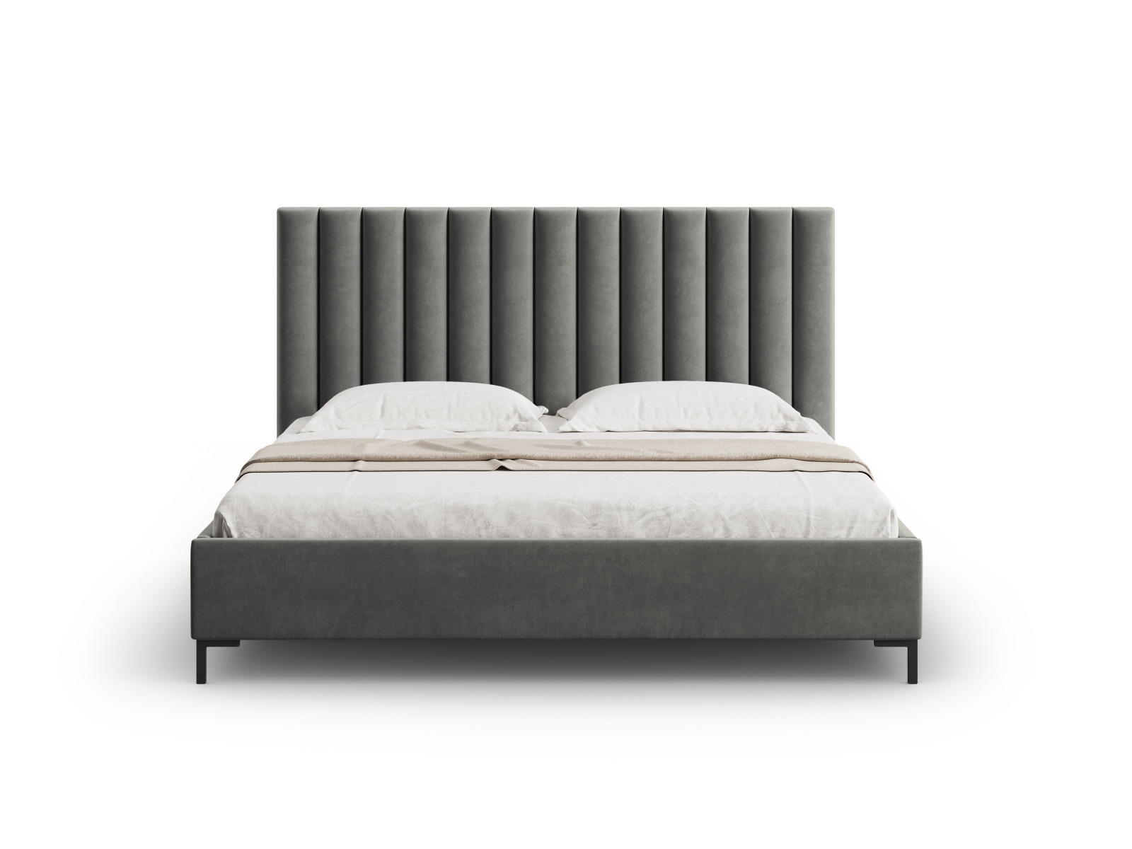 Velvet Storage Bed With Headboard, "Allison", 150x220x130