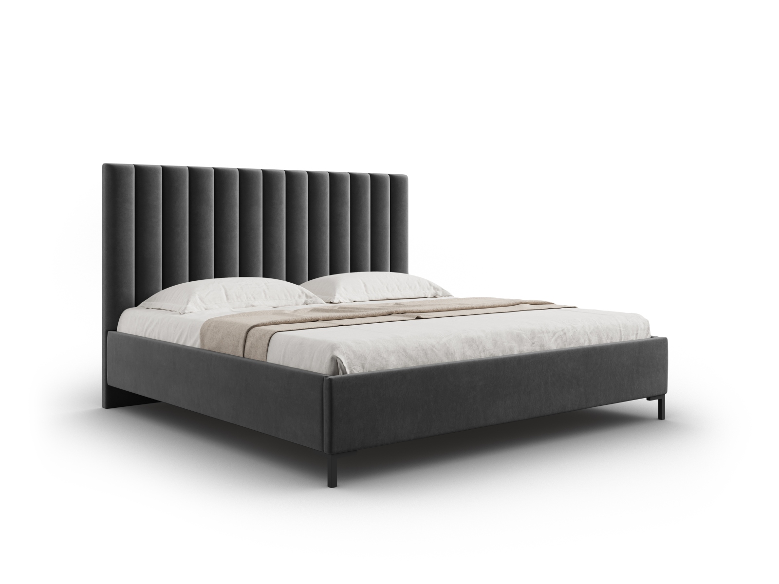 Velvet Storage Bed With Headboard, "Allison", 150x220x130
