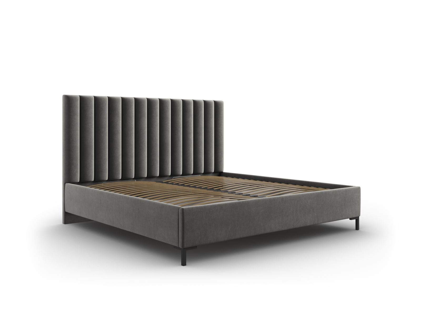 Velvet Storage Bed With Headboard, "Allison", 150x220x130