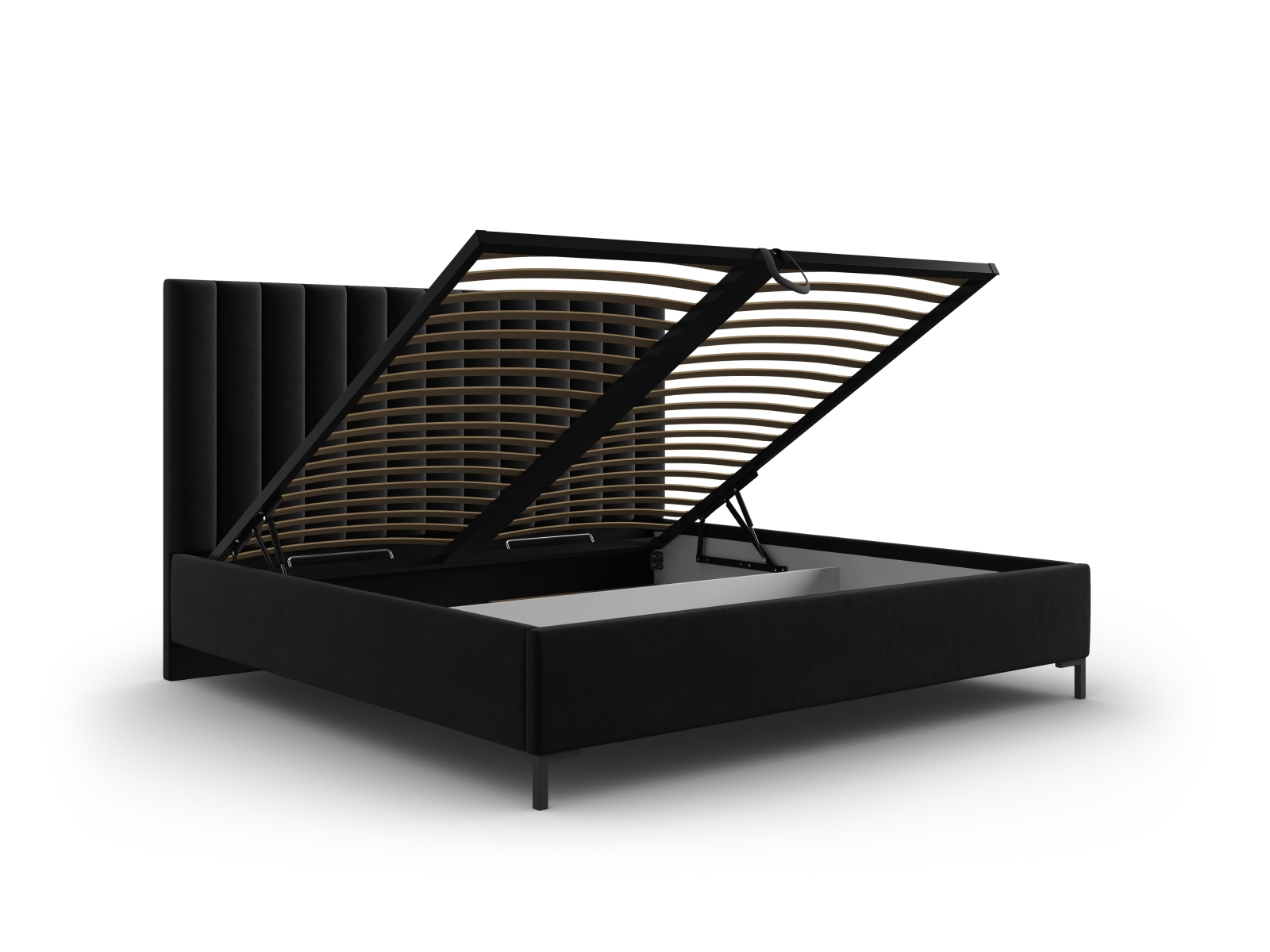 Velvet Storage Bed With Headboard, "Allison", 150x220x130