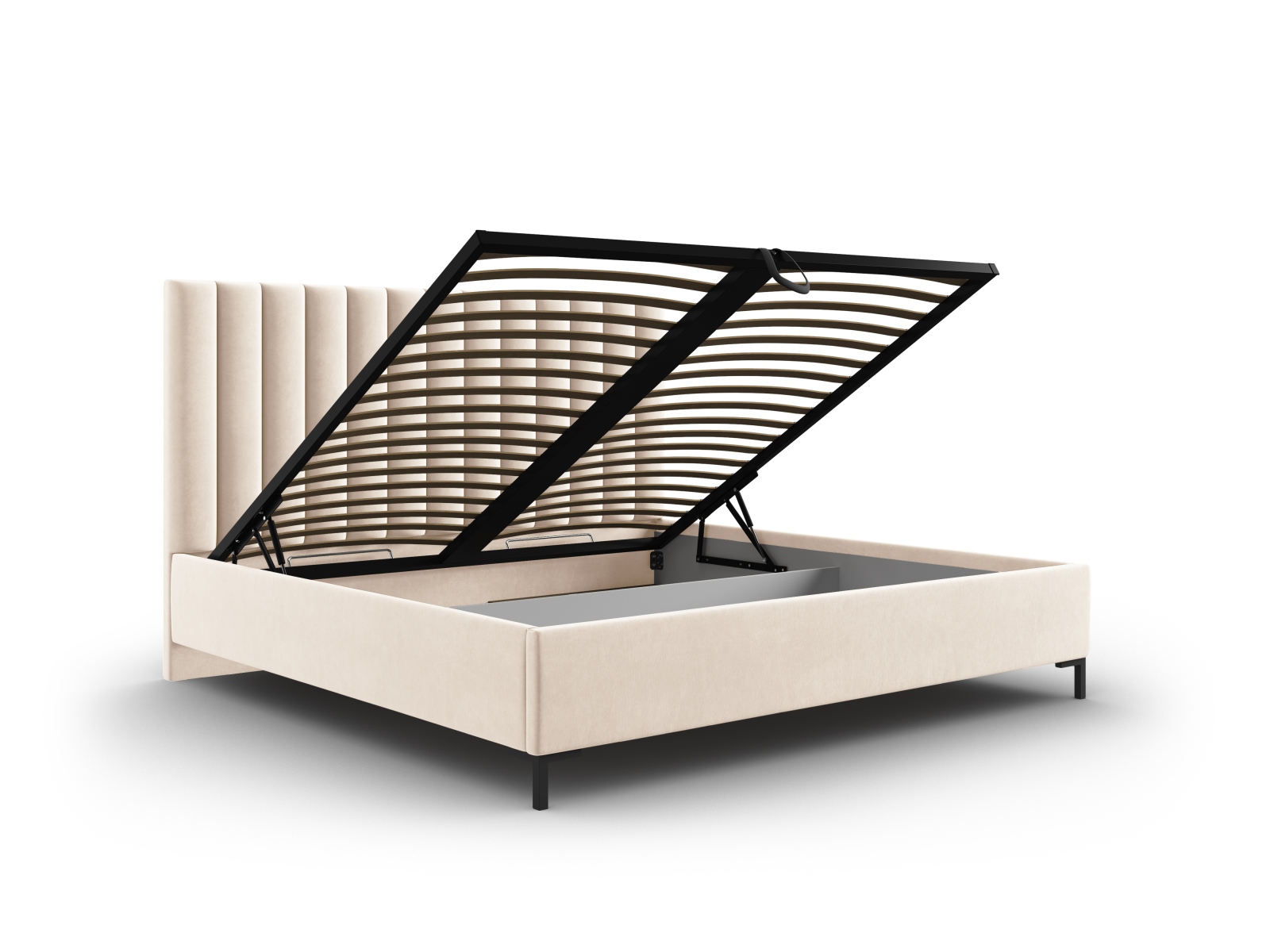 Velvet Storage Bed With Headboard, "Allison", 170x220x130