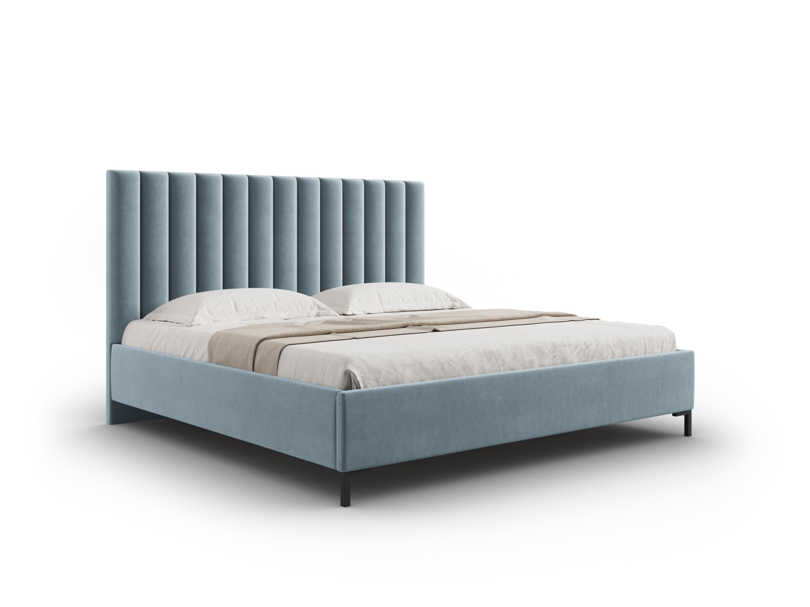 Velvet Storage Bed With Headboard, "Allison", 170x220x130