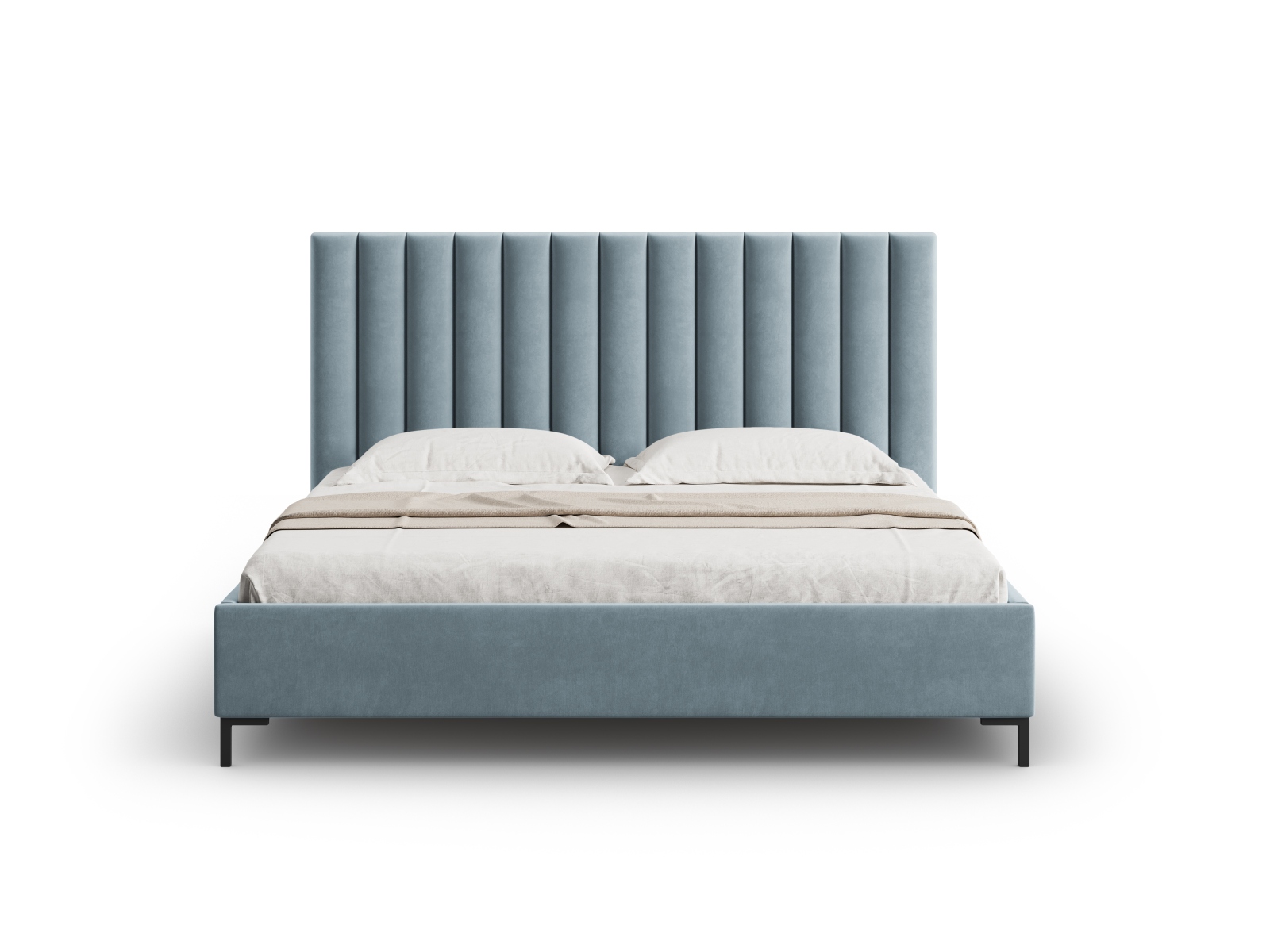 Velvet Storage Bed With Headboard, "Allison", 170x220x130