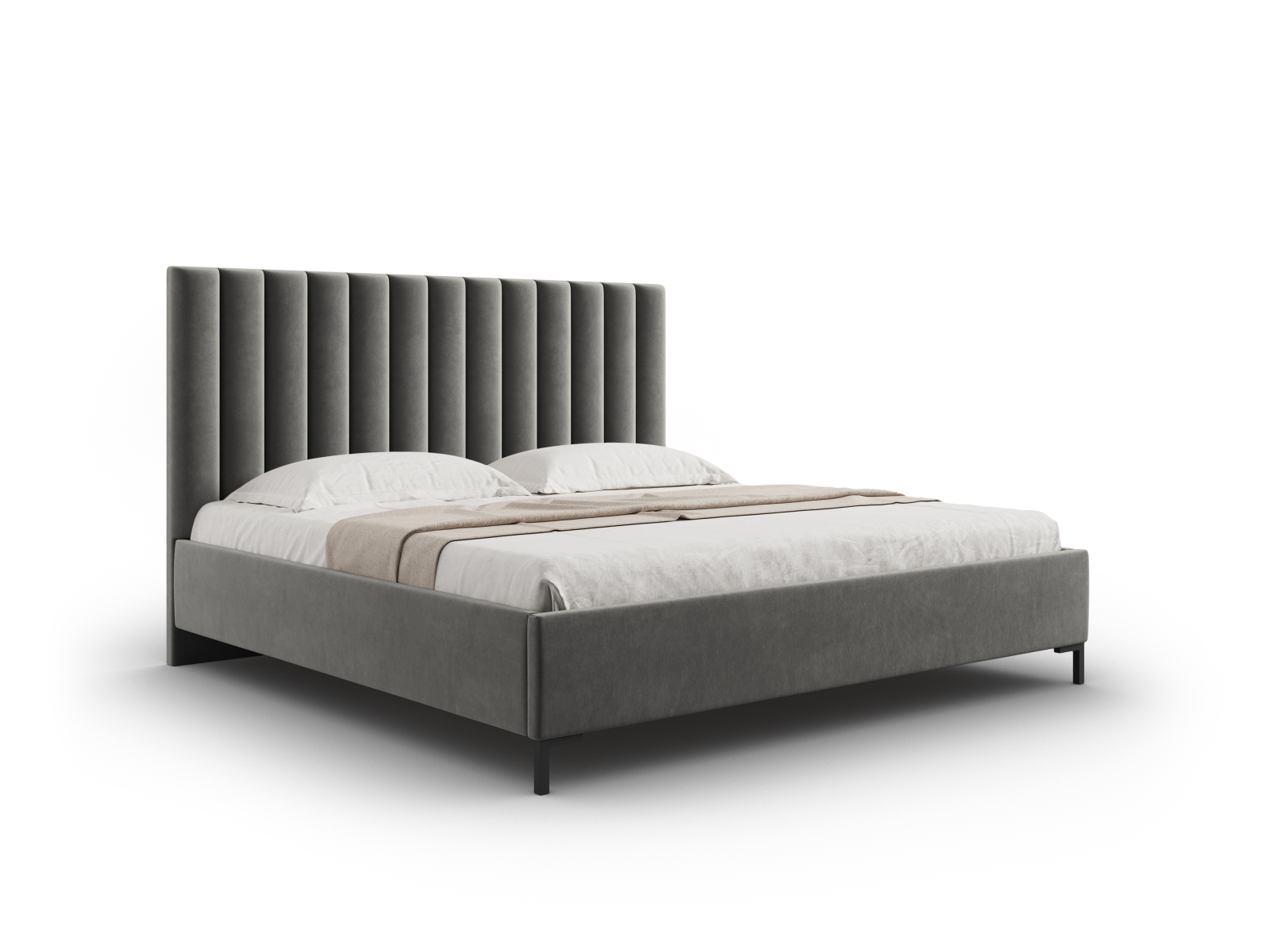 Velvet Storage Bed With Headboard, "Allison", 170x220x130