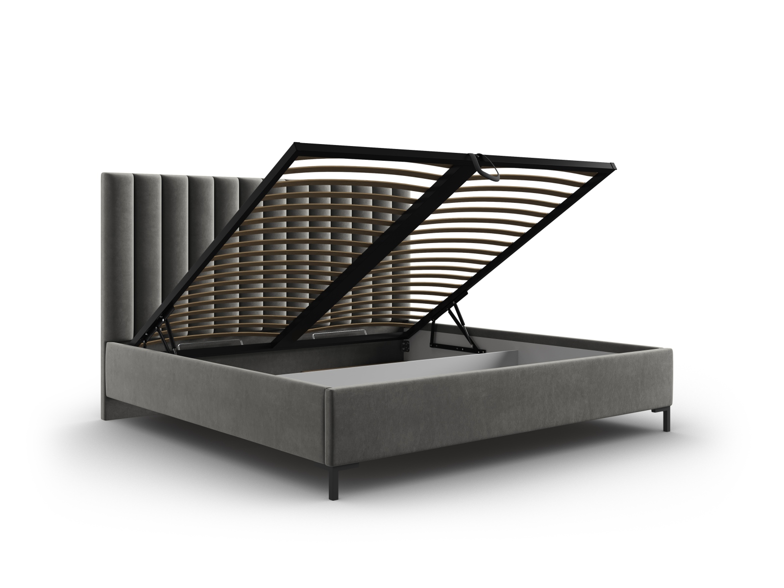 Velvet Storage Bed With Headboard, "Allison", 170x220x130