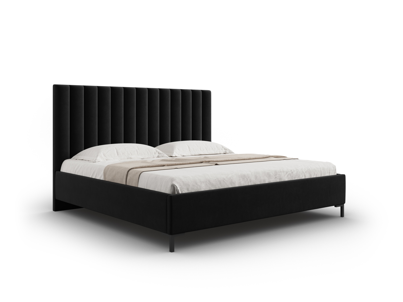 Velvet Storage Bed With Headboard, "Allison", 170x220x130