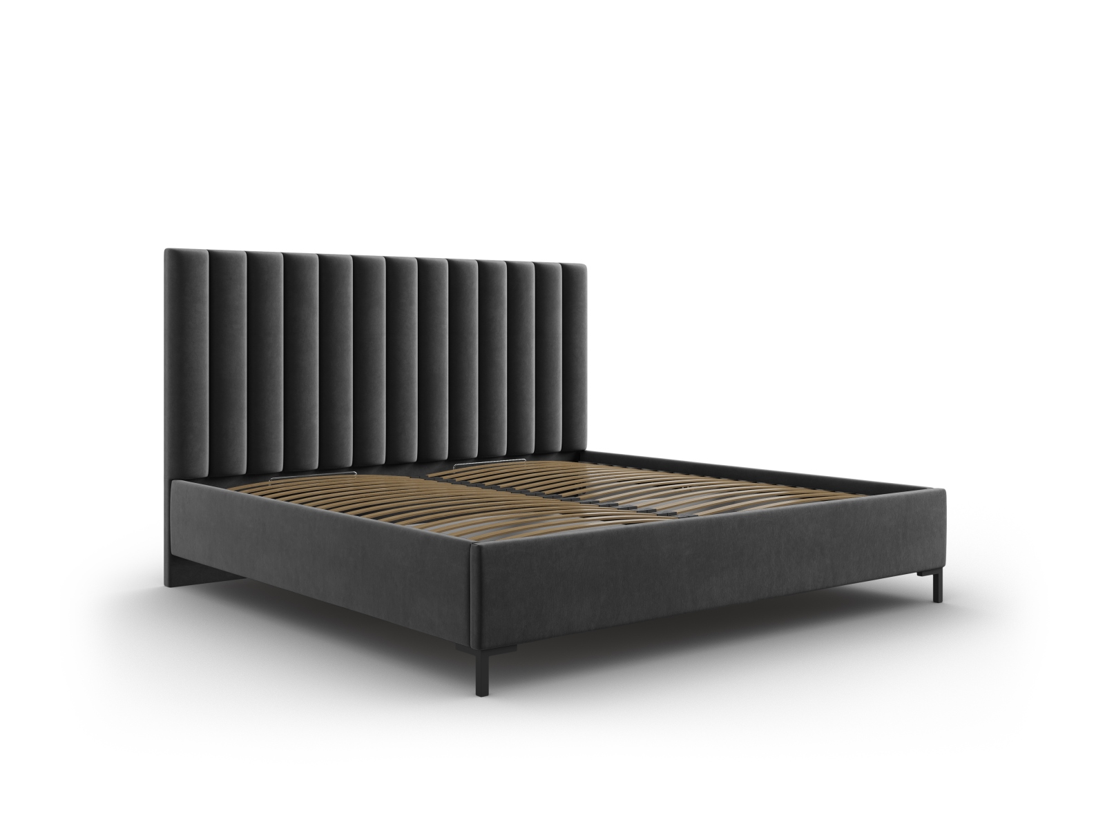 Velvet Storage Bed With Headboard, "Allison", 170x220x130