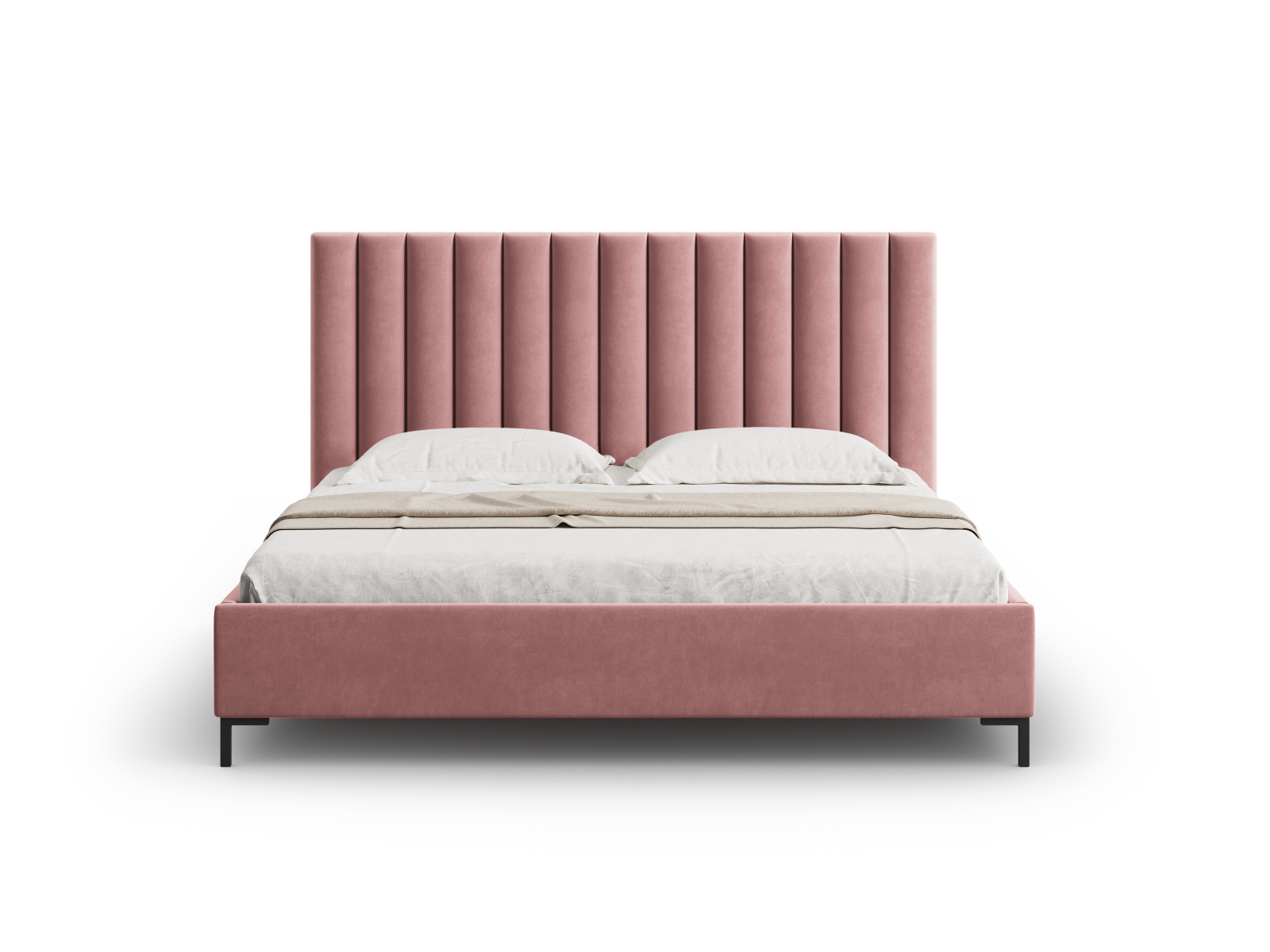 Velvet Storage Bed With Headboard, "Allison", 190x220x130