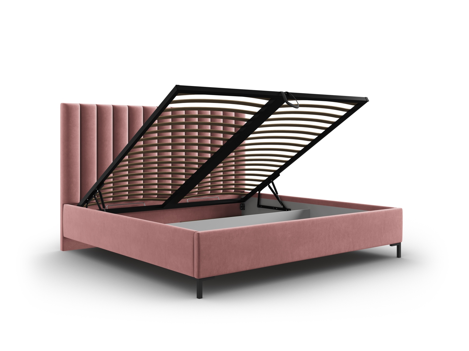 Velvet Storage Bed With Headboard, "Allison", 190x220x130
