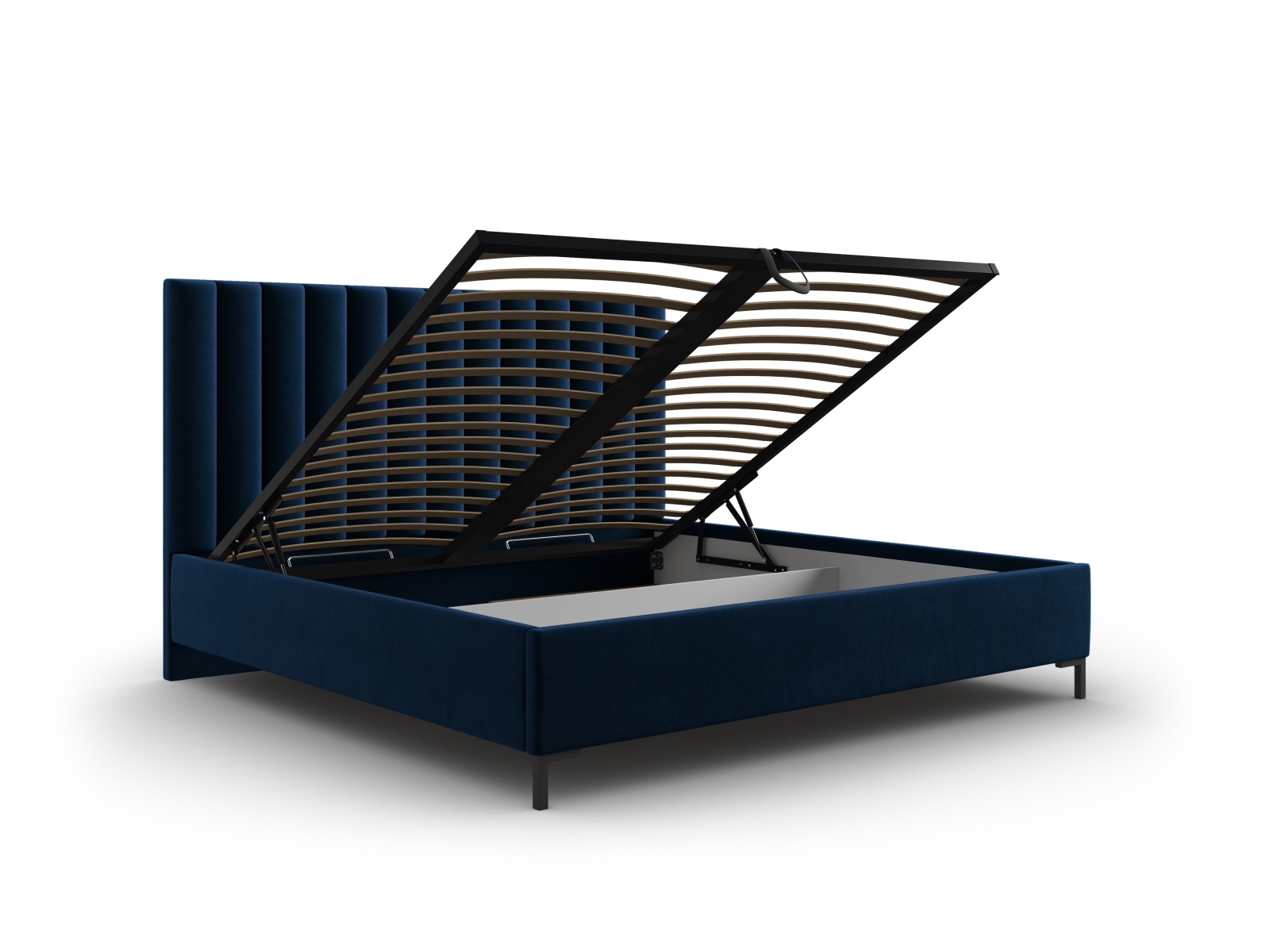 Velvet Storage Bed With Headboard, "Allison", 190x220x130