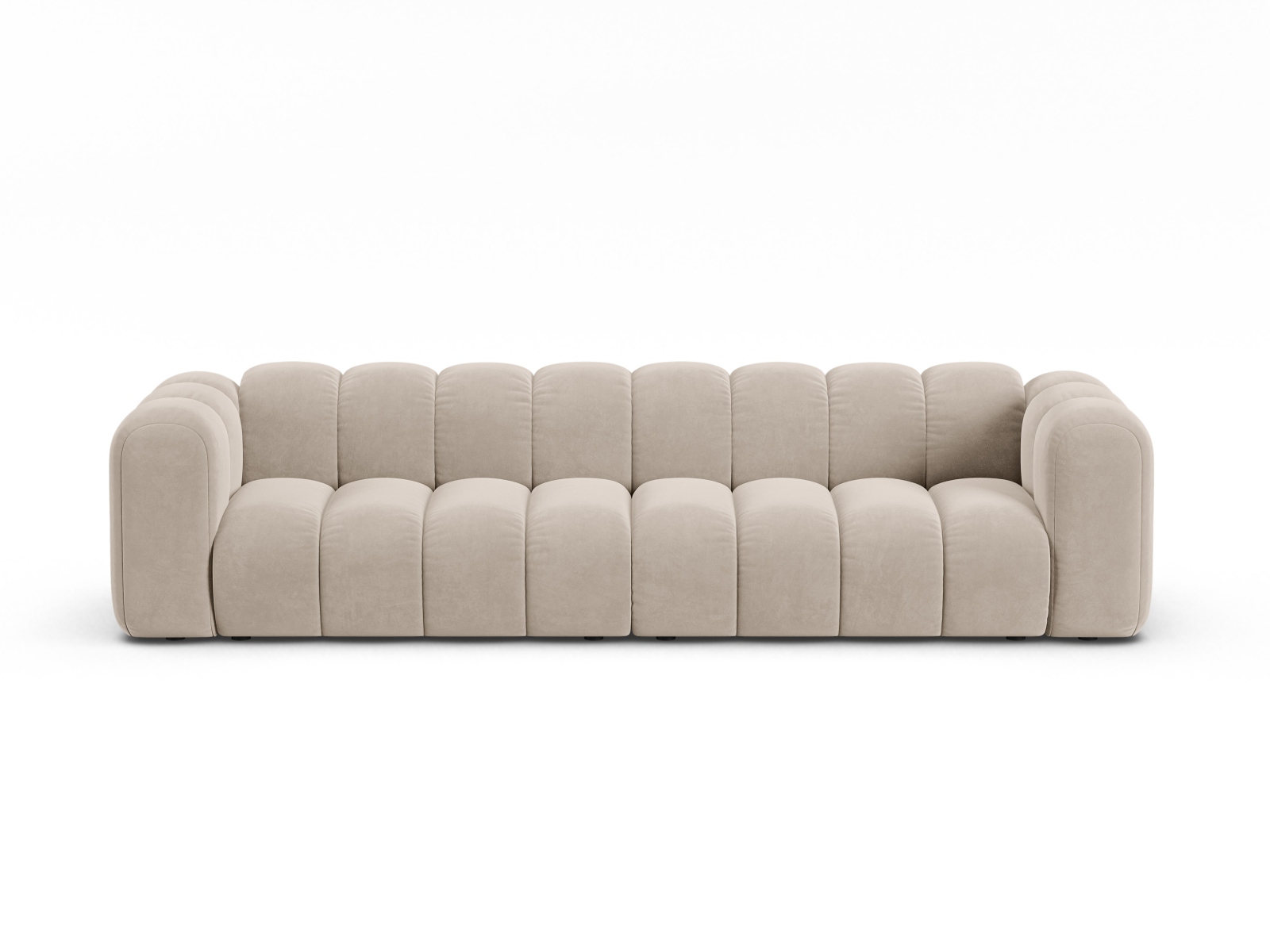 Velvet Modular Sofa, "Lupine", 4 Seats, 290x95x70