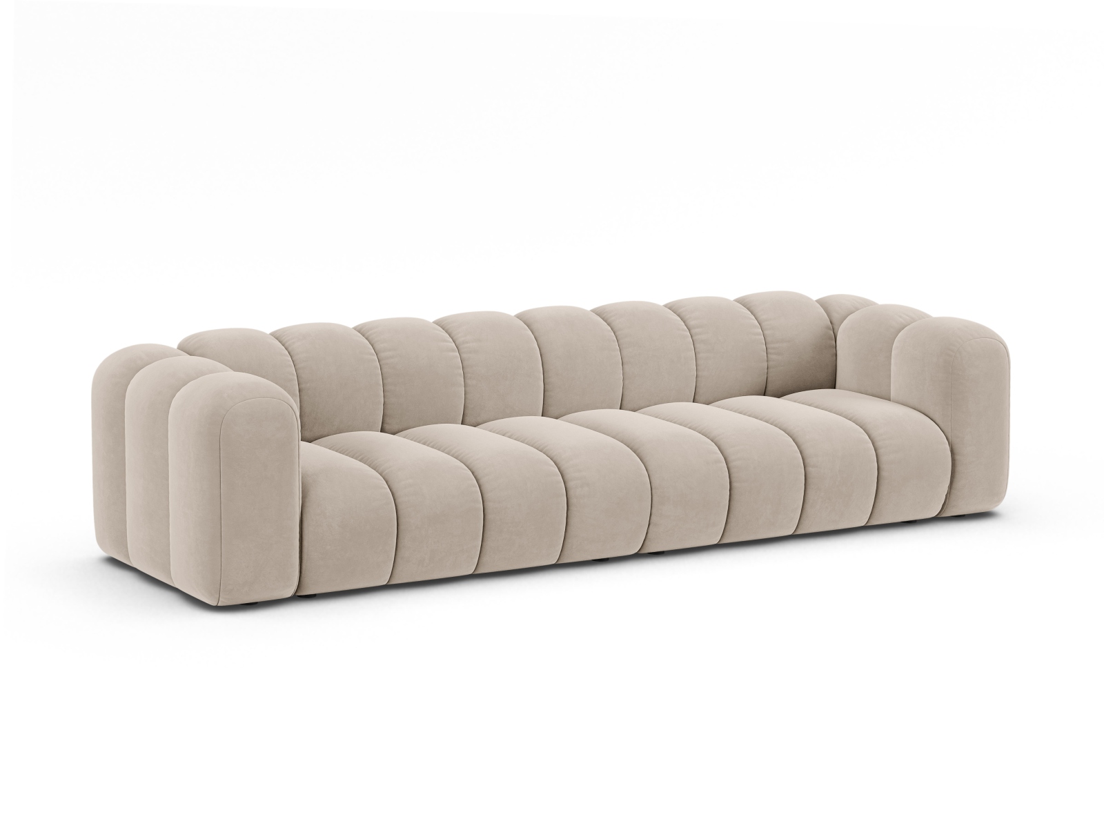 Velvet Modular Sofa, "Lupine", 4 Seats, 290x95x70