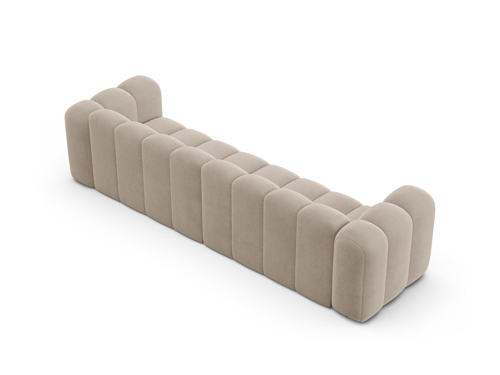 Velvet Modular Sofa, "Lupine", 4 Seats, 290x95x70