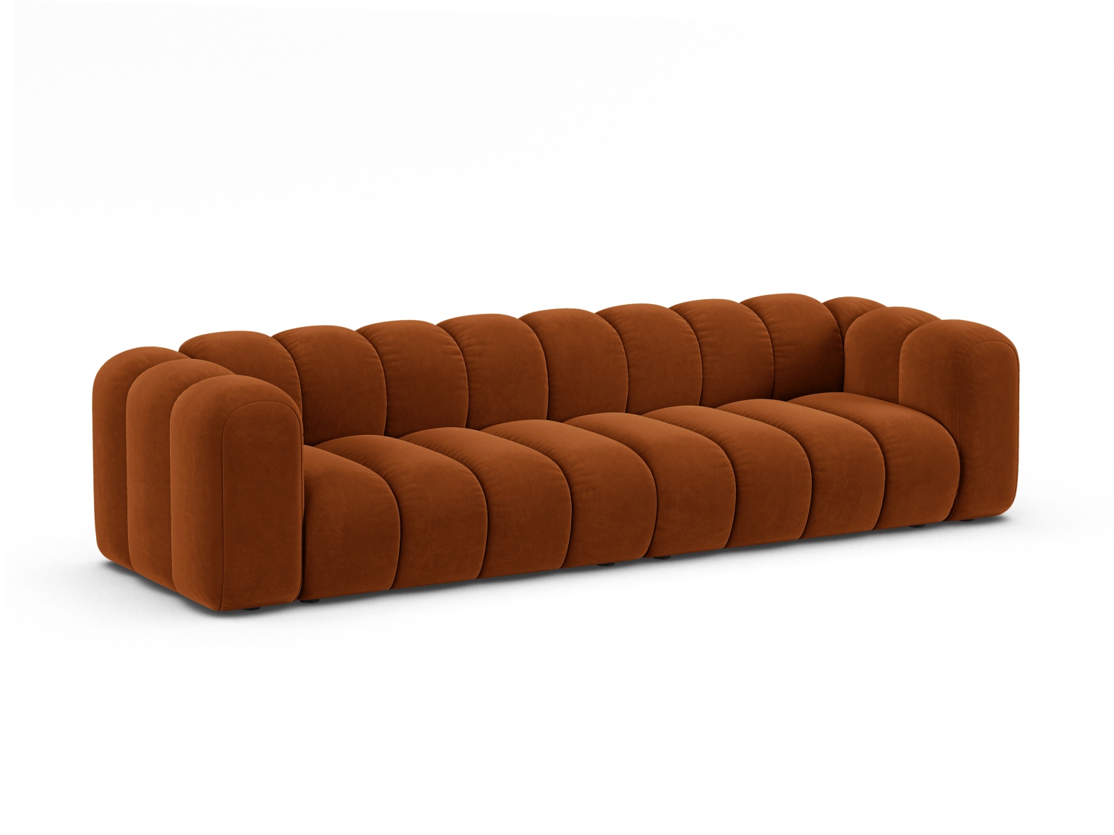 Velvet Modular Sofa, "Lupine", 4 Seats, 290x95x70