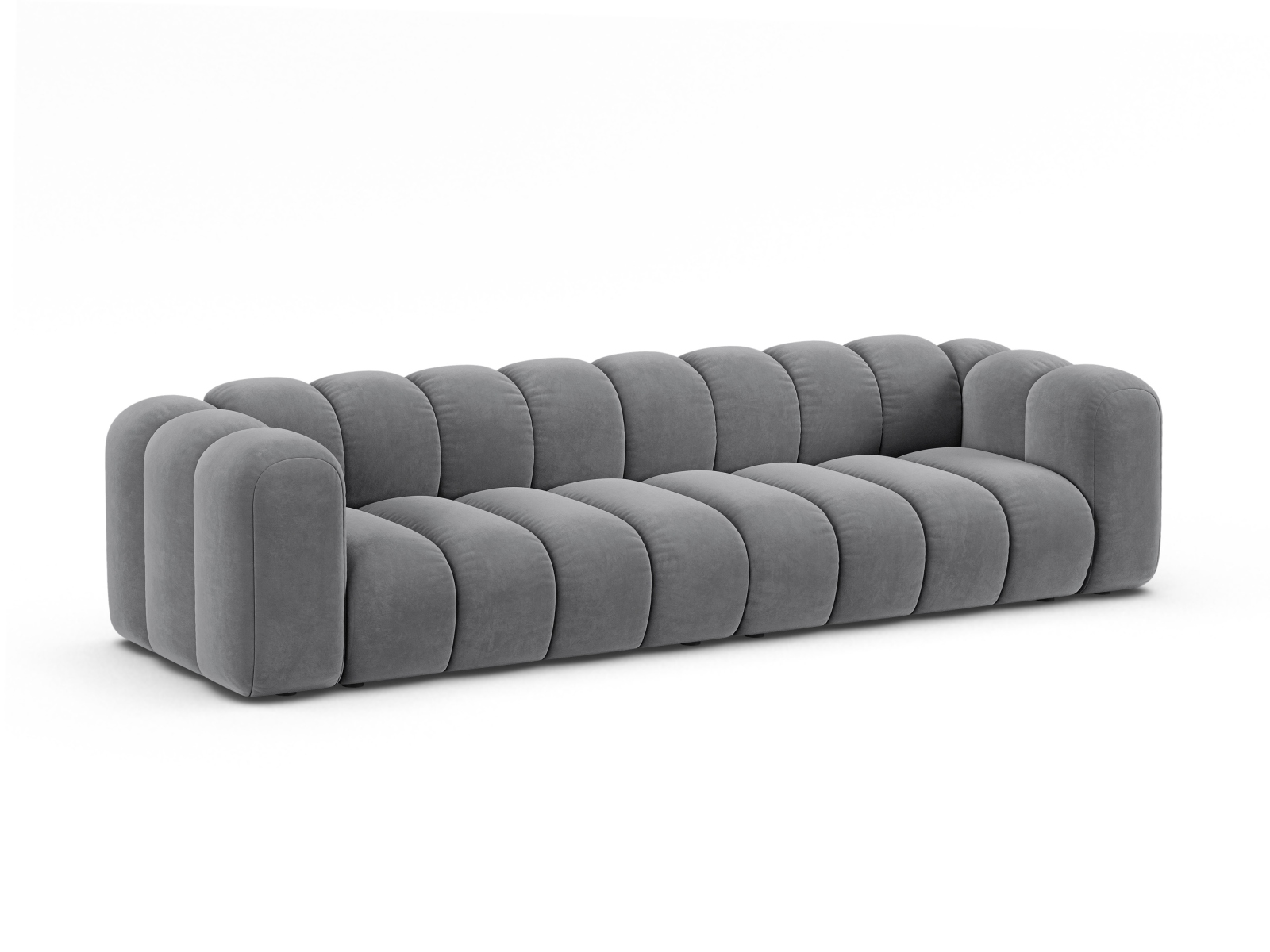 Velvet Modular Sofa, "Lupine", 4 Seats, 290x95x70