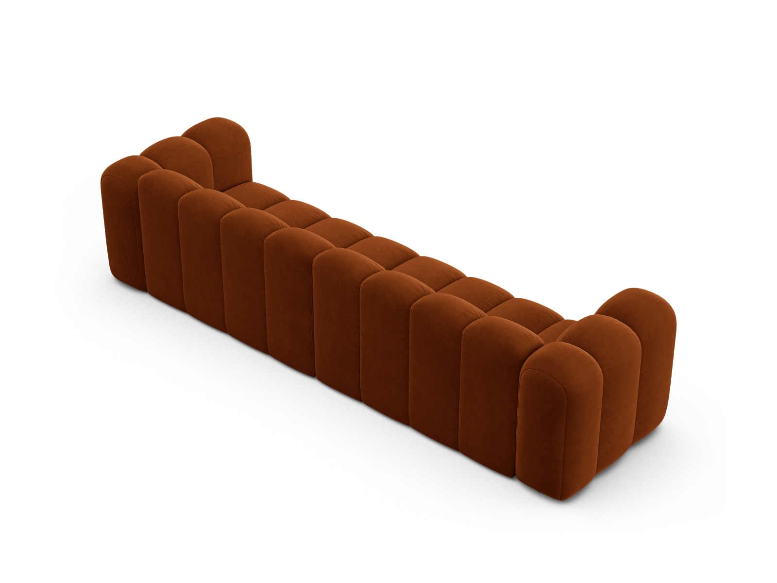 Velvet Modular Sofa, "Lupine", 4 Seats, 290x95x70