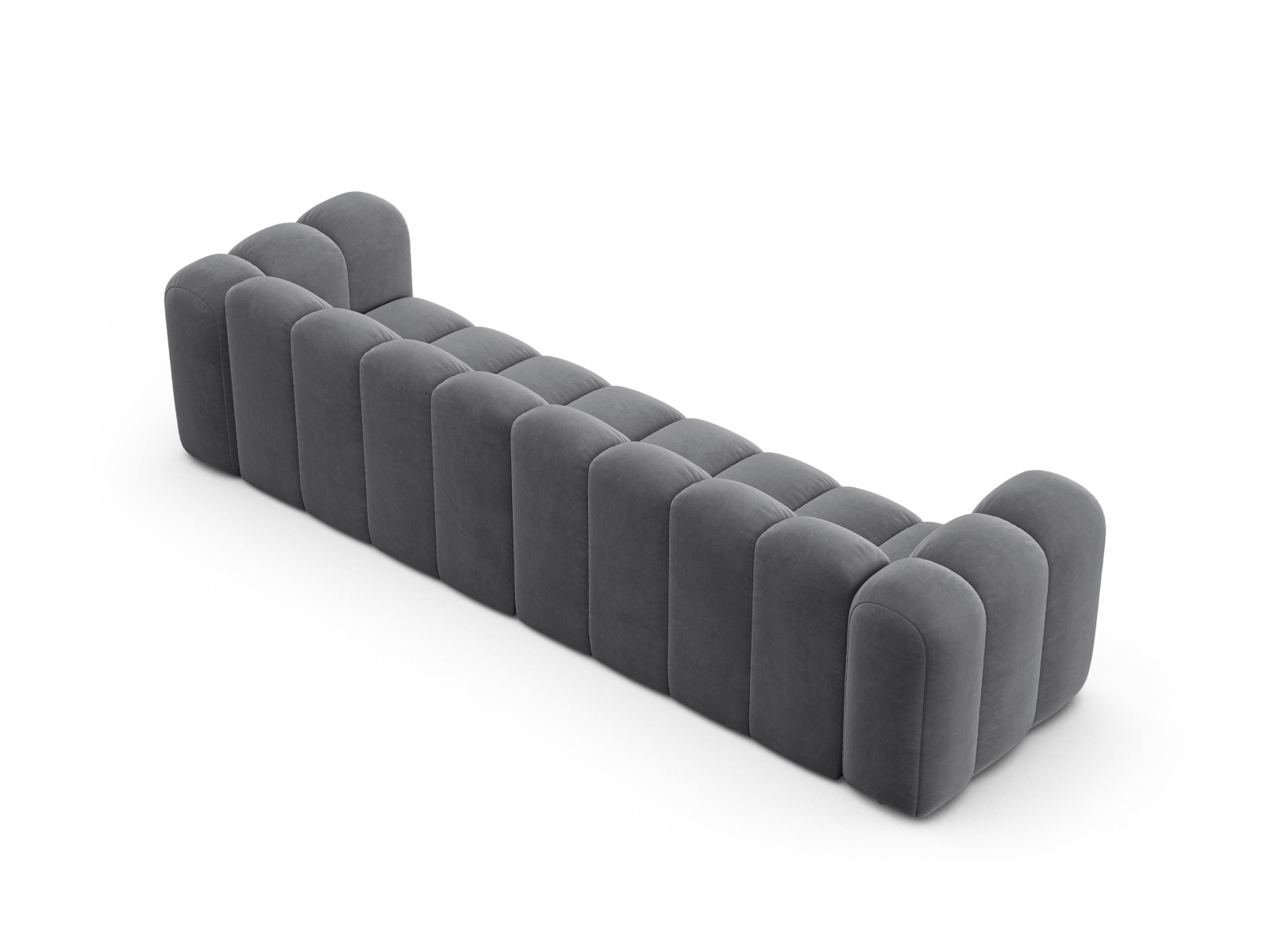 Velvet Modular Sofa, "Lupine", 4 Seats, 290x95x70