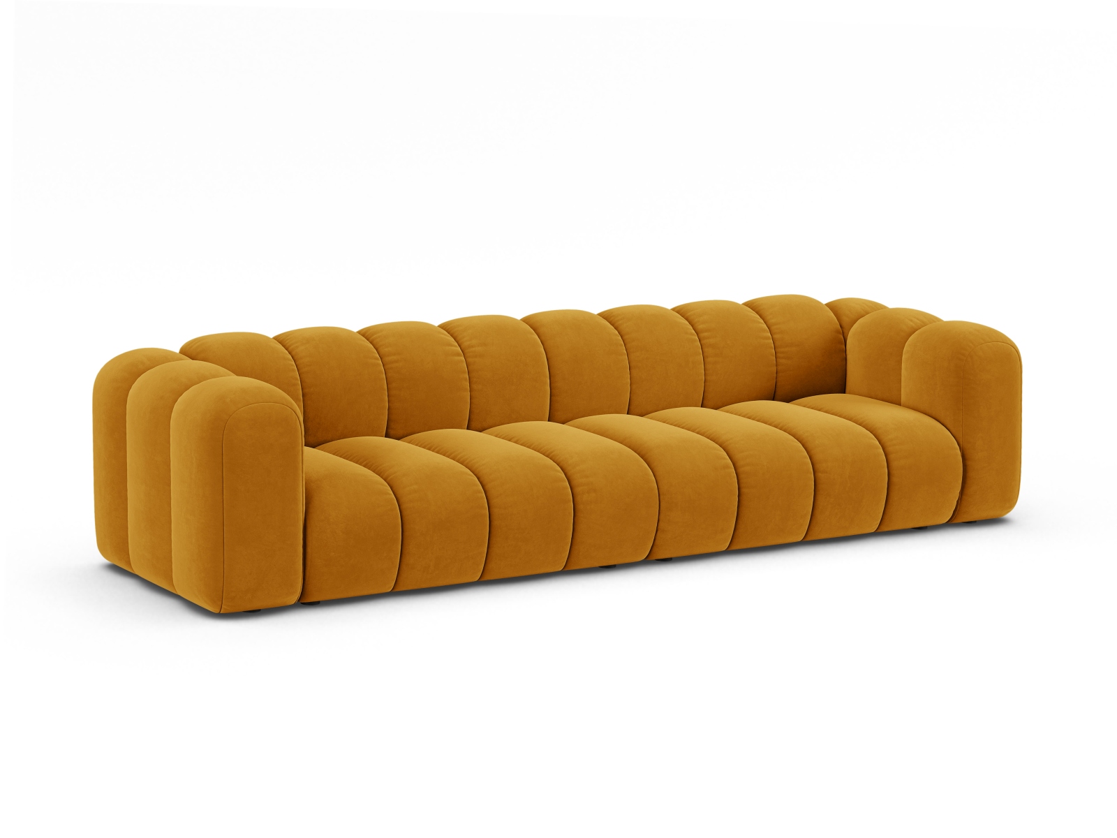 Velvet Modular Sofa, "Lupine", 4 Seats, 290x95x70