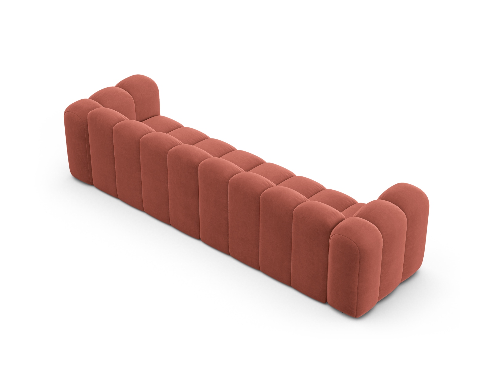 Velvet Modular Sofa, "Lupine", 4 Seats, 290x95x70