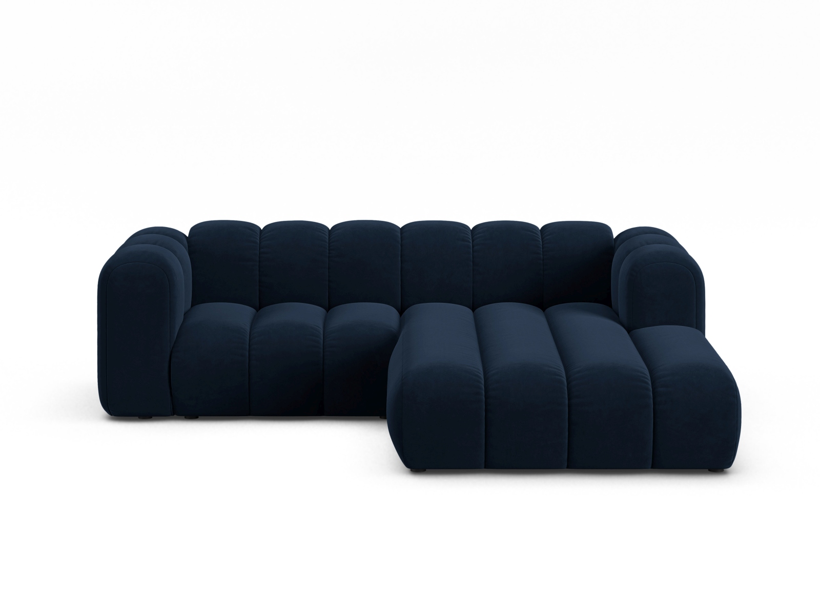 Velvet Modular Right Corner Sofa, "Lupine", 3 Seats, 230x177x70