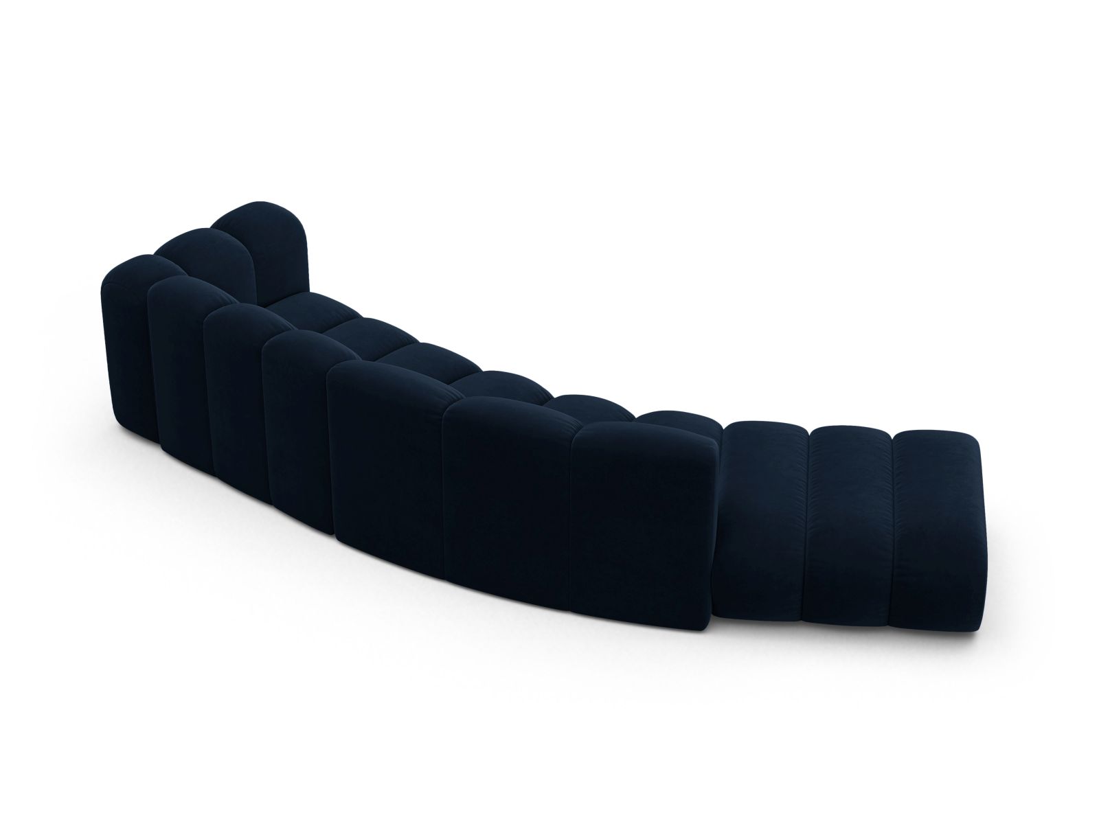 Velvet Left Modular Sofa, "Lupine", 5 Seats, 335x166x70