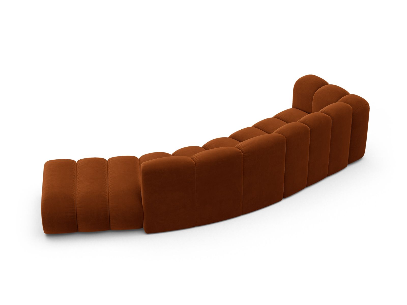 Velvet Right Modular Sofa, "Lupine", 5 Seats, 335x166x70