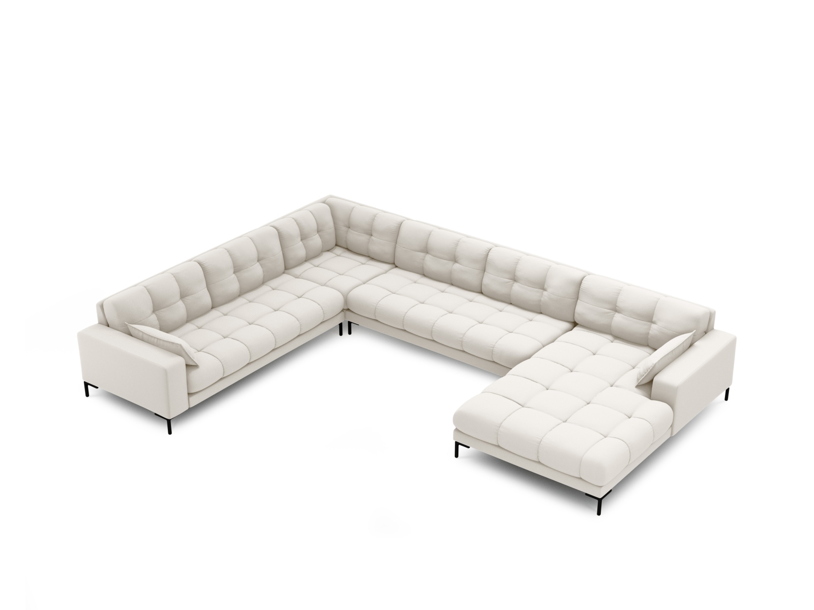 Panoramic Left Corner Sofa, "Mamaia", 7 Seats, 327x256x75