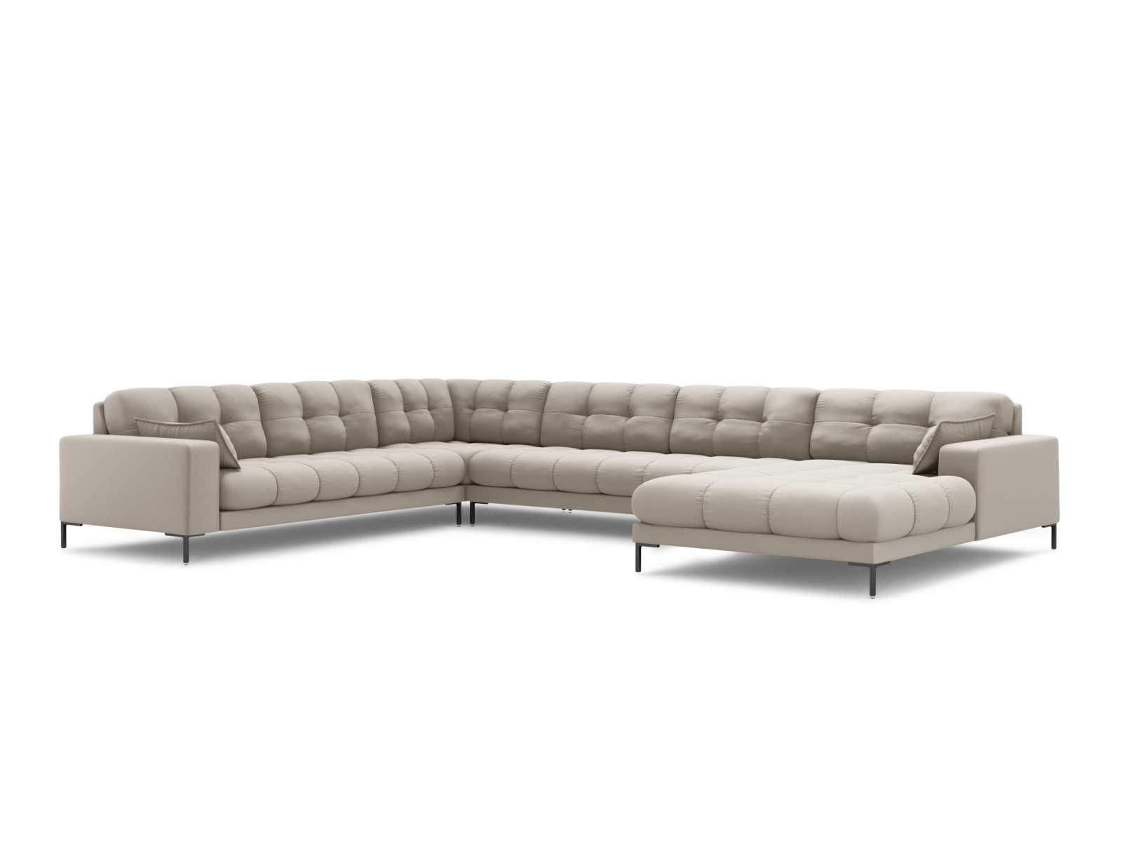 Panoramic Left Corner Sofa, "Mamaia", 7 Seats, 327x256x75