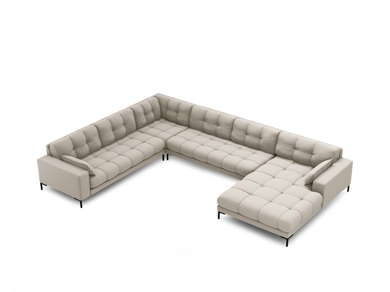 Panoramic Left Corner Sofa, "Mamaia", 7 Seats, 327x256x75