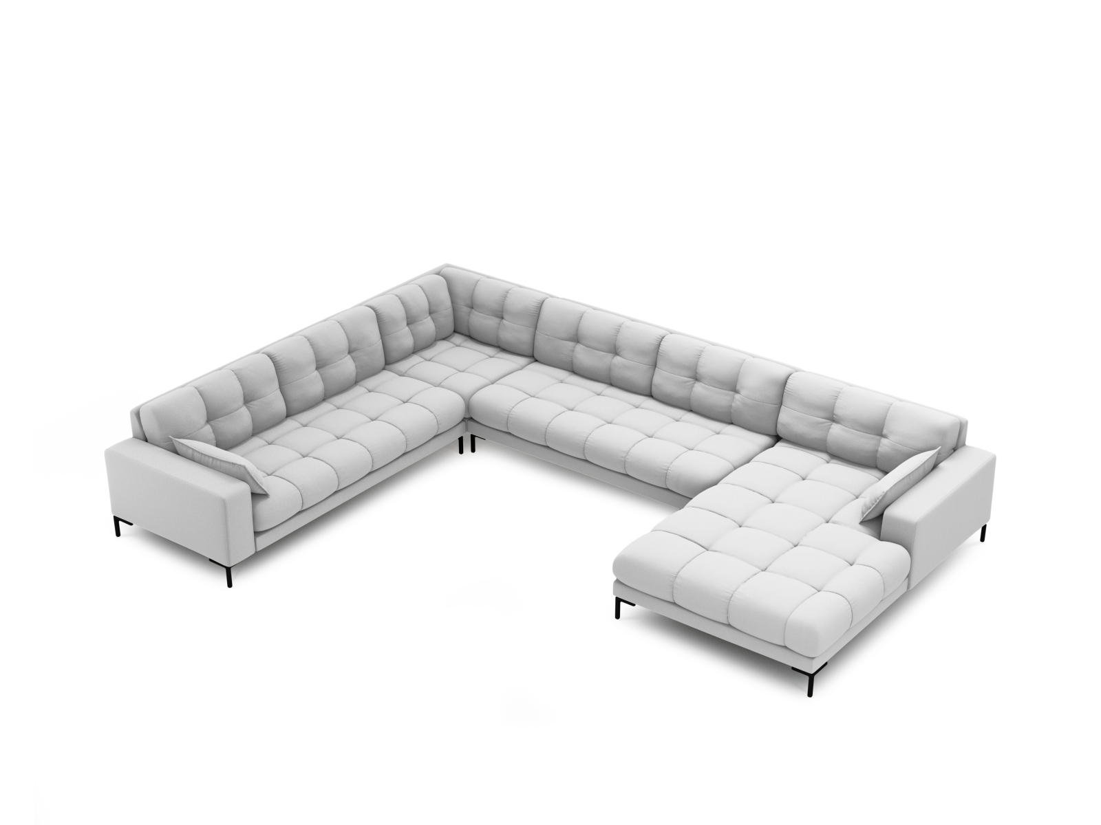 Panoramic Left Corner Sofa, "Mamaia", 7 Seats, 327x256x75