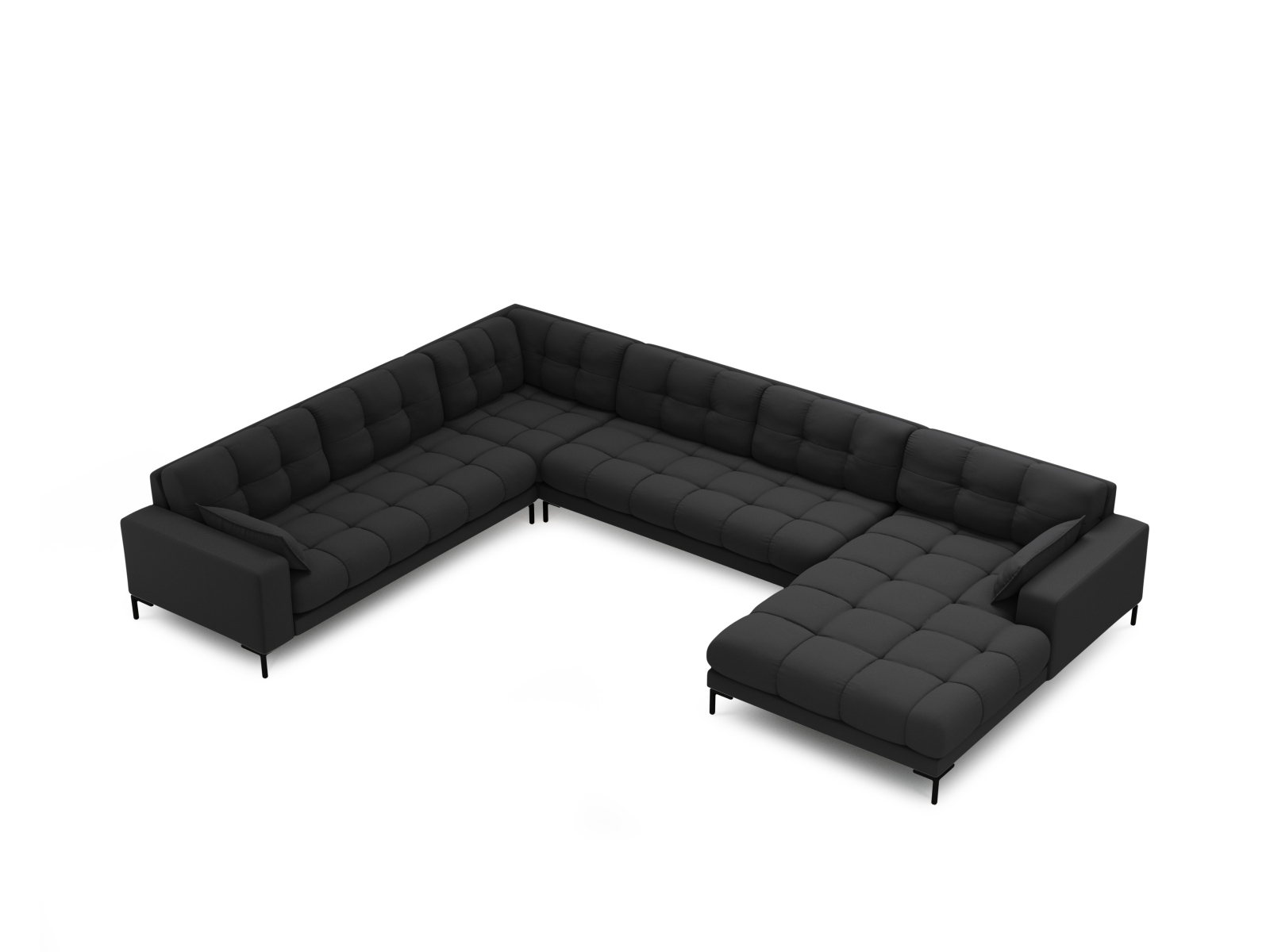 Panoramic Left Corner Sofa, "Mamaia", 7 Seats, 327x256x75