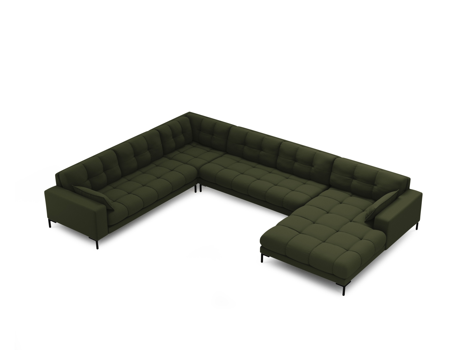 Panoramic Left Corner Sofa, "Mamaia", 7 Seats, 327x256x75
