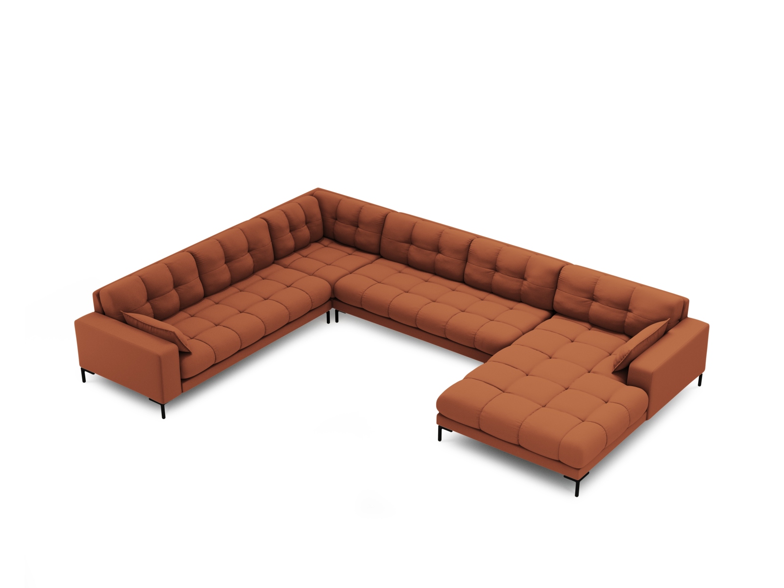Panoramic Left Corner Sofa, "Mamaia", 7 Seats, 327x256x75