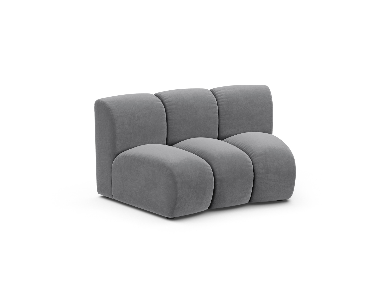 Velvet Modul Armless, "Lupine", 1 Seat, 154x95x70